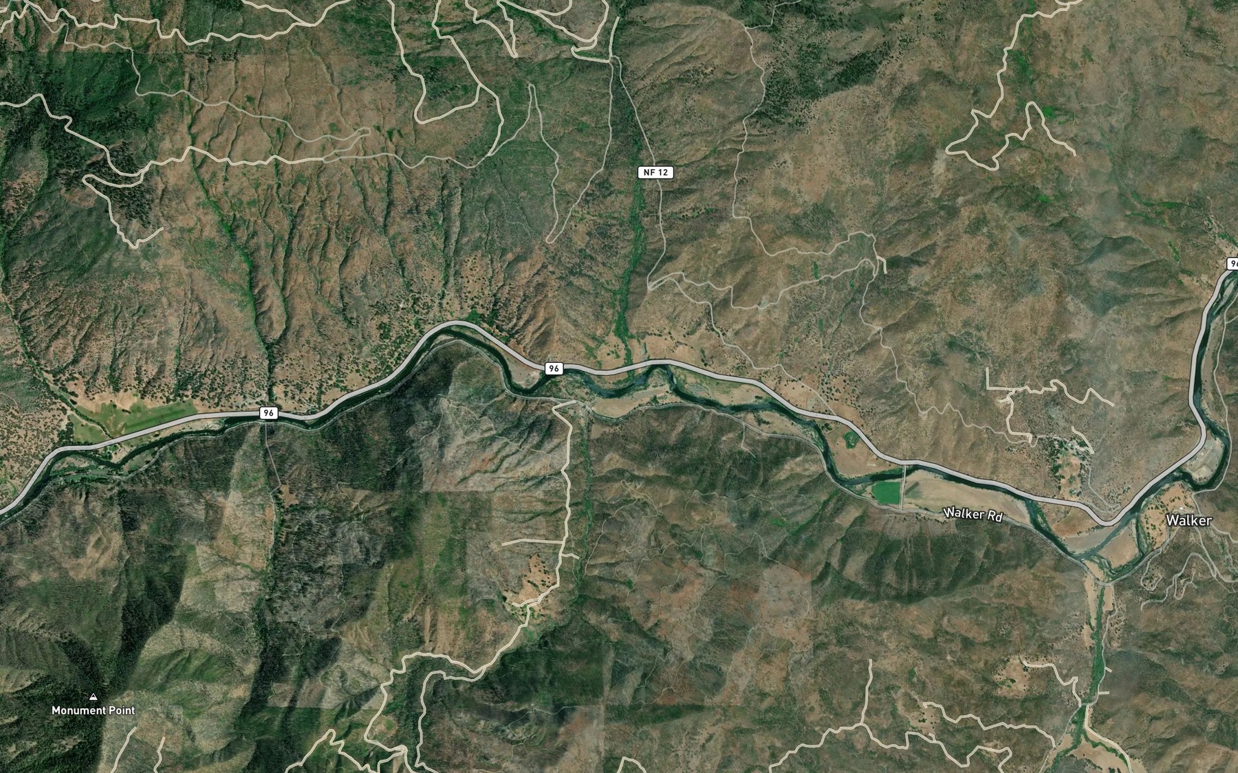 Satellite map of the Doggett Creek