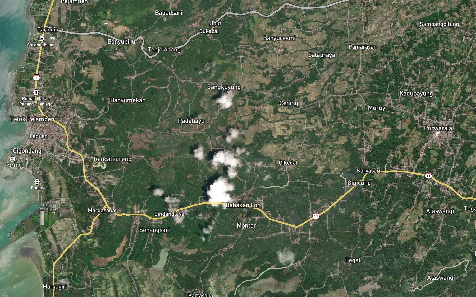 Satellite map of the Ci Angga