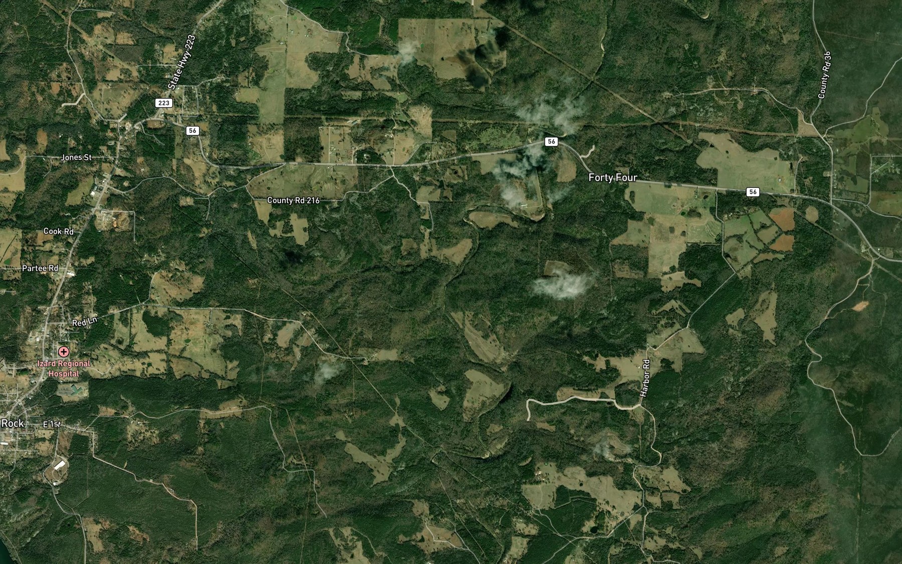 Satellite map of the Spring Creek