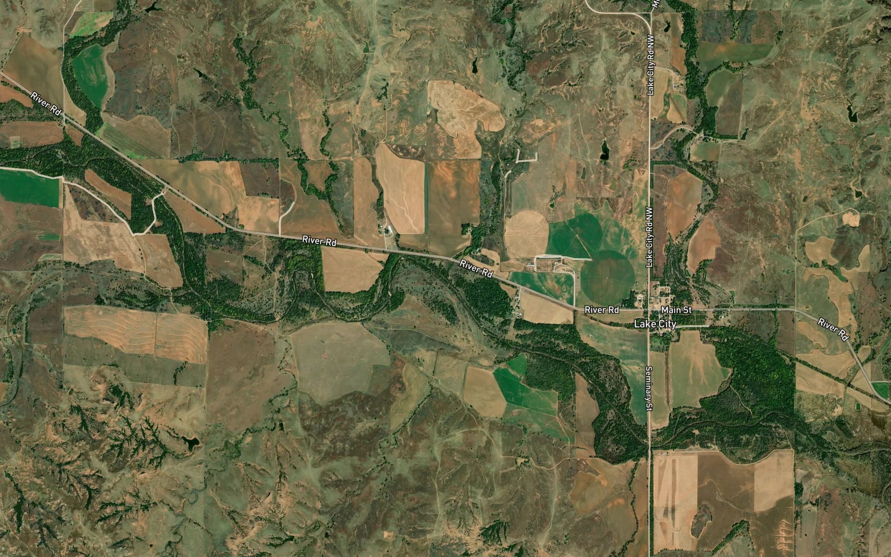 Satellite map of the Cottonwood Creek