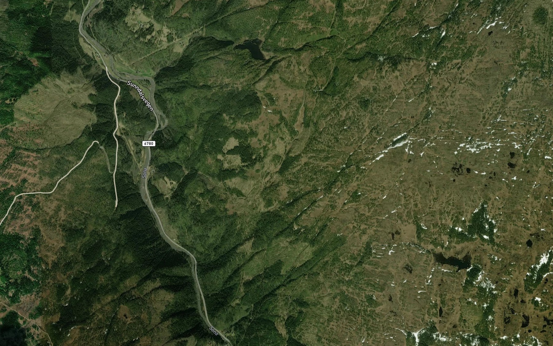 Satellite map of the Vatlandsbekken