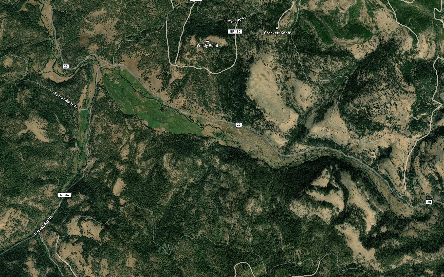 Satellite map of the Balance Creek