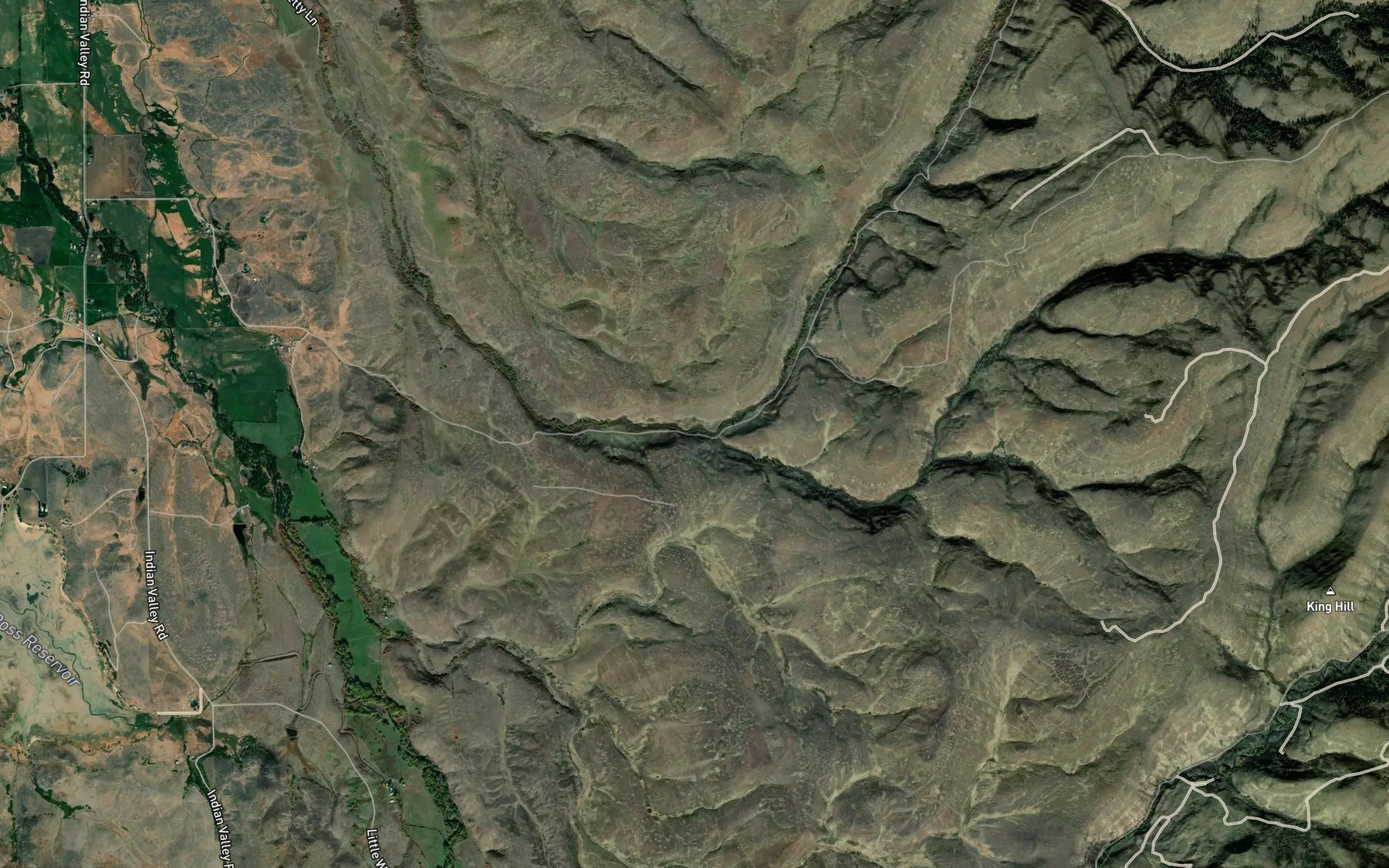 Satellite map of the South Fork Grays Creek
