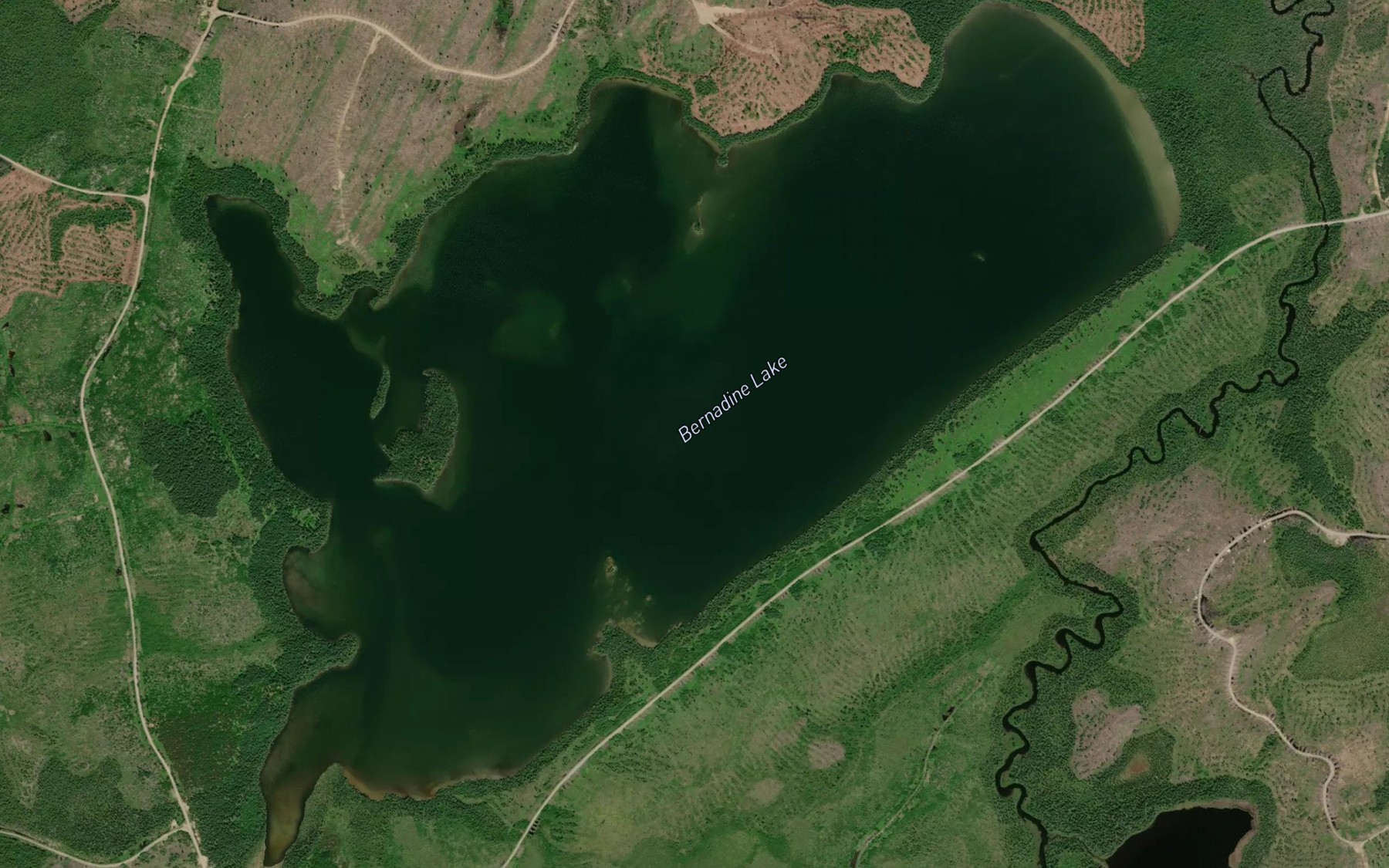 Satellite map of the Bernadine Lake