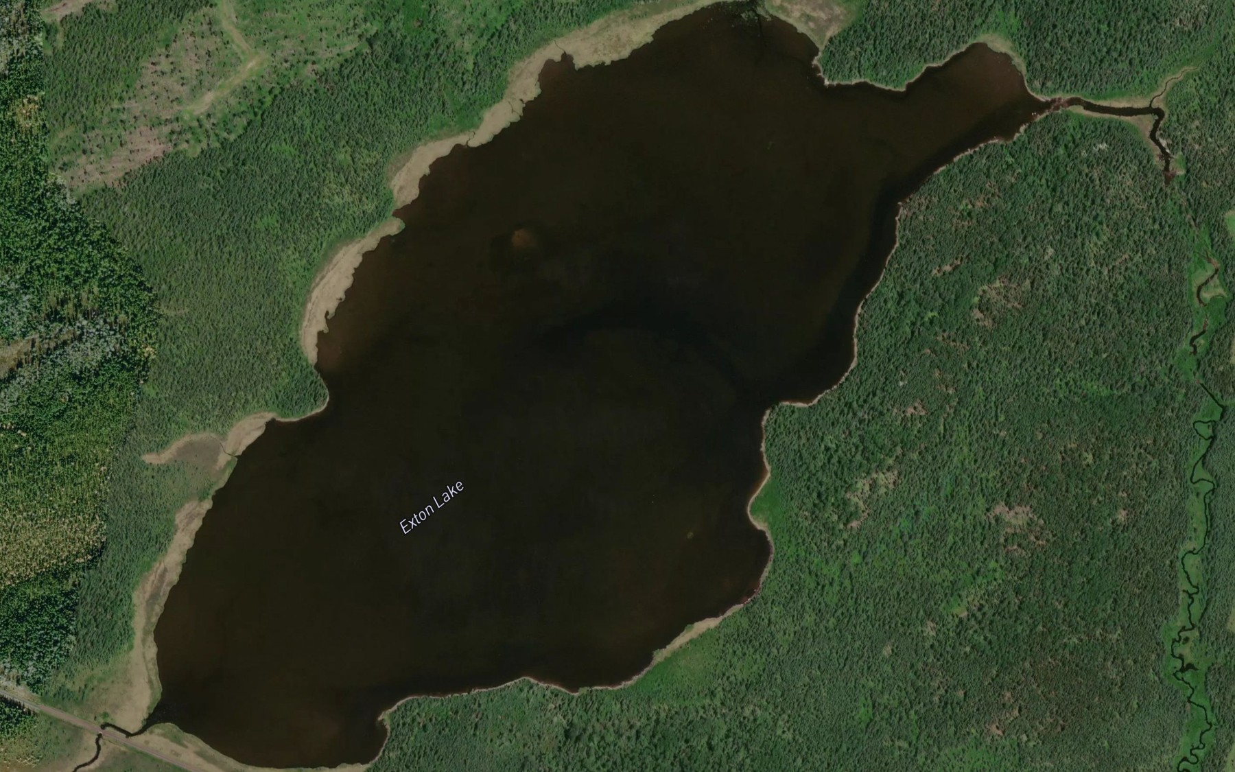 Satellite map of the Exton Lake