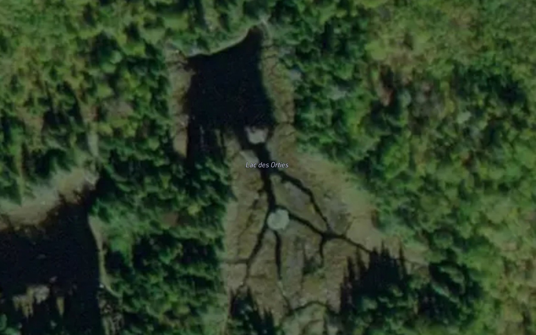 Satellite map of the Lac des Orties