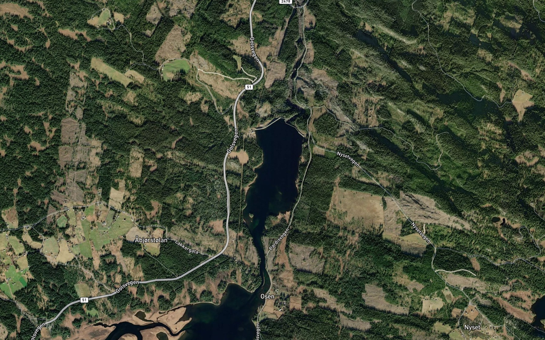Satellite map of the Bloytjernet
