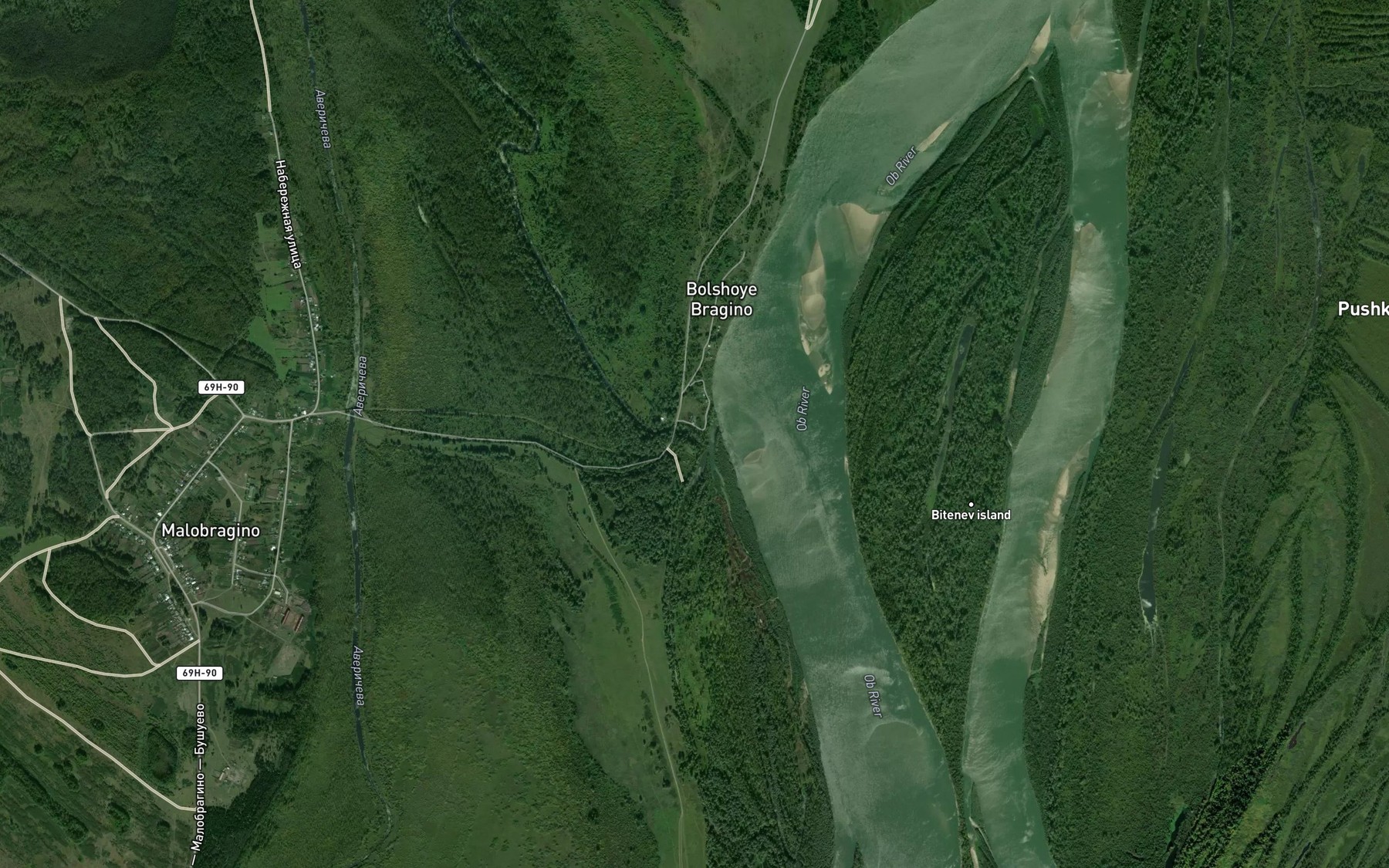Satellite map of the Siskil'