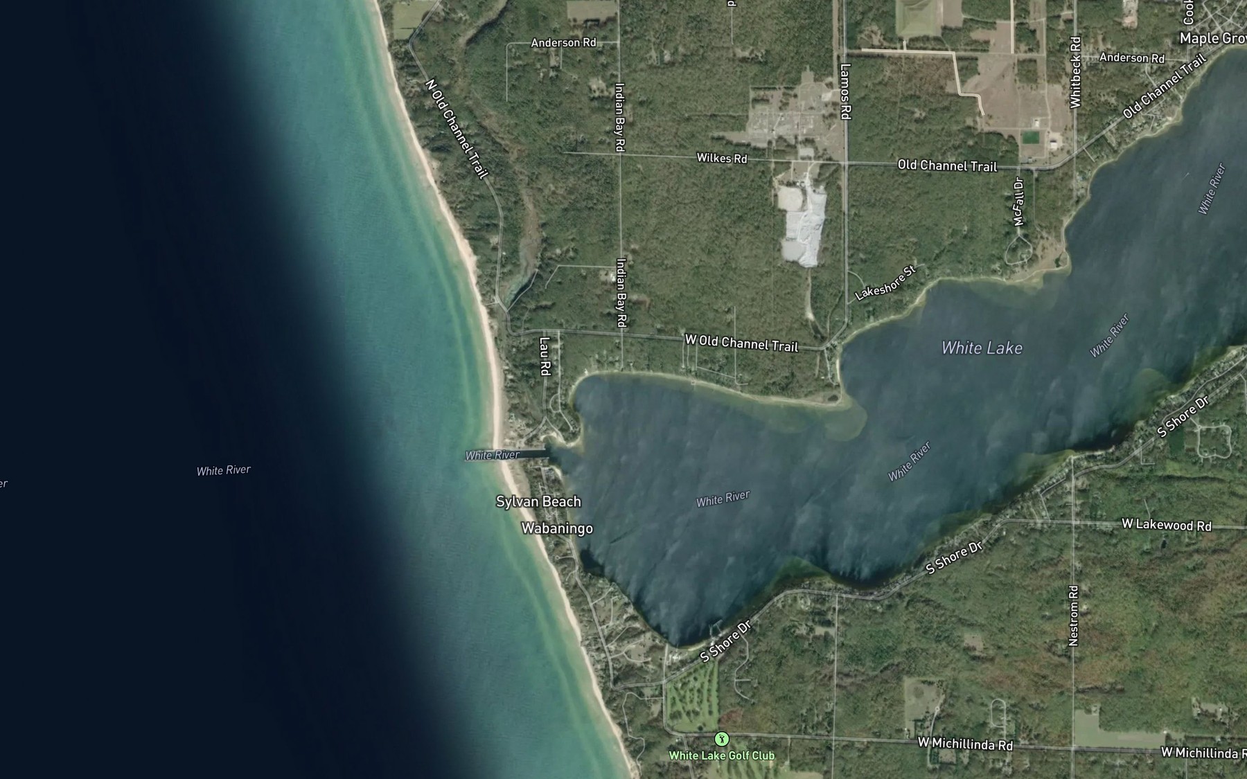 Satellite map of the Indian Bay