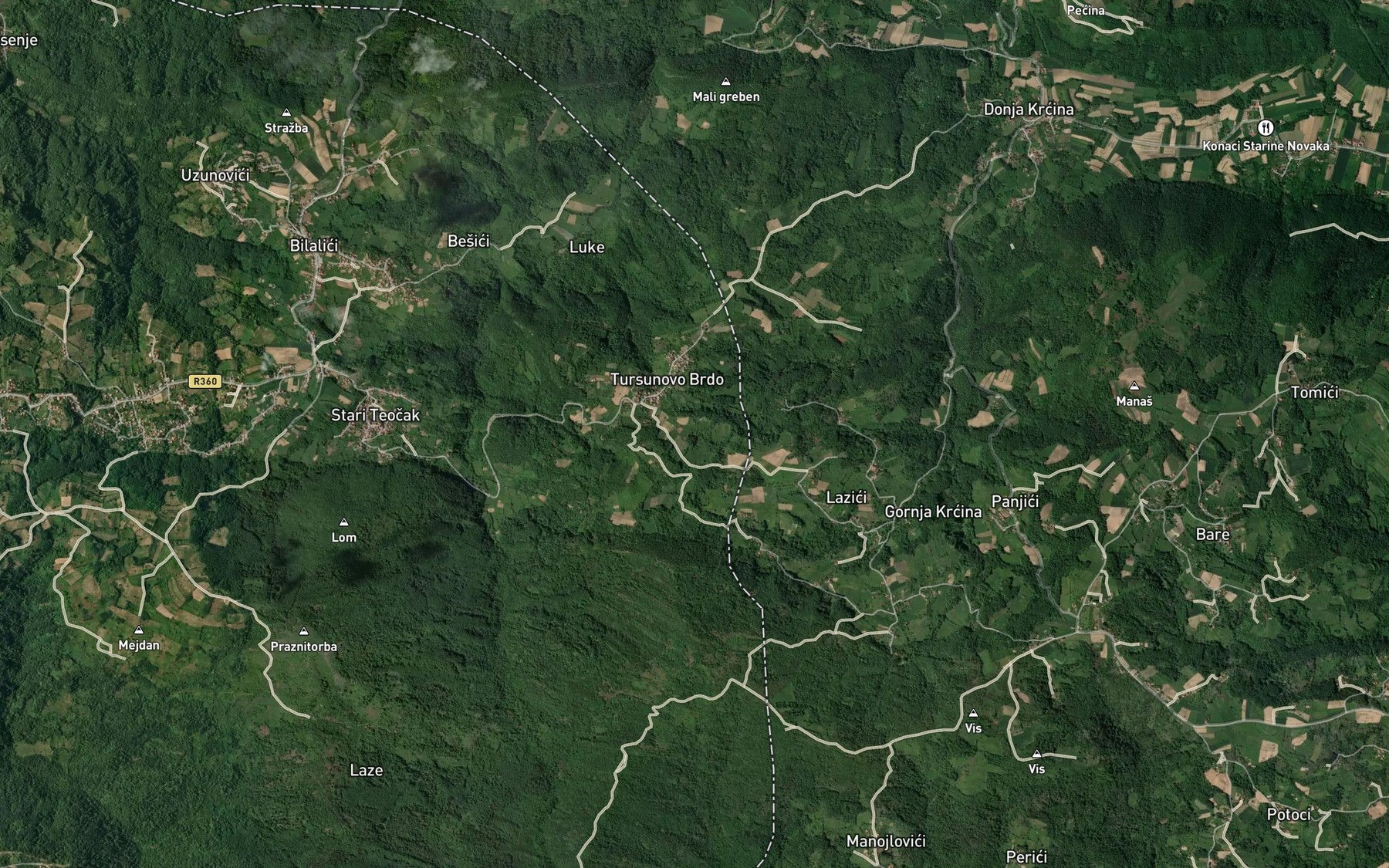 Satellite map of the Cairic Voda