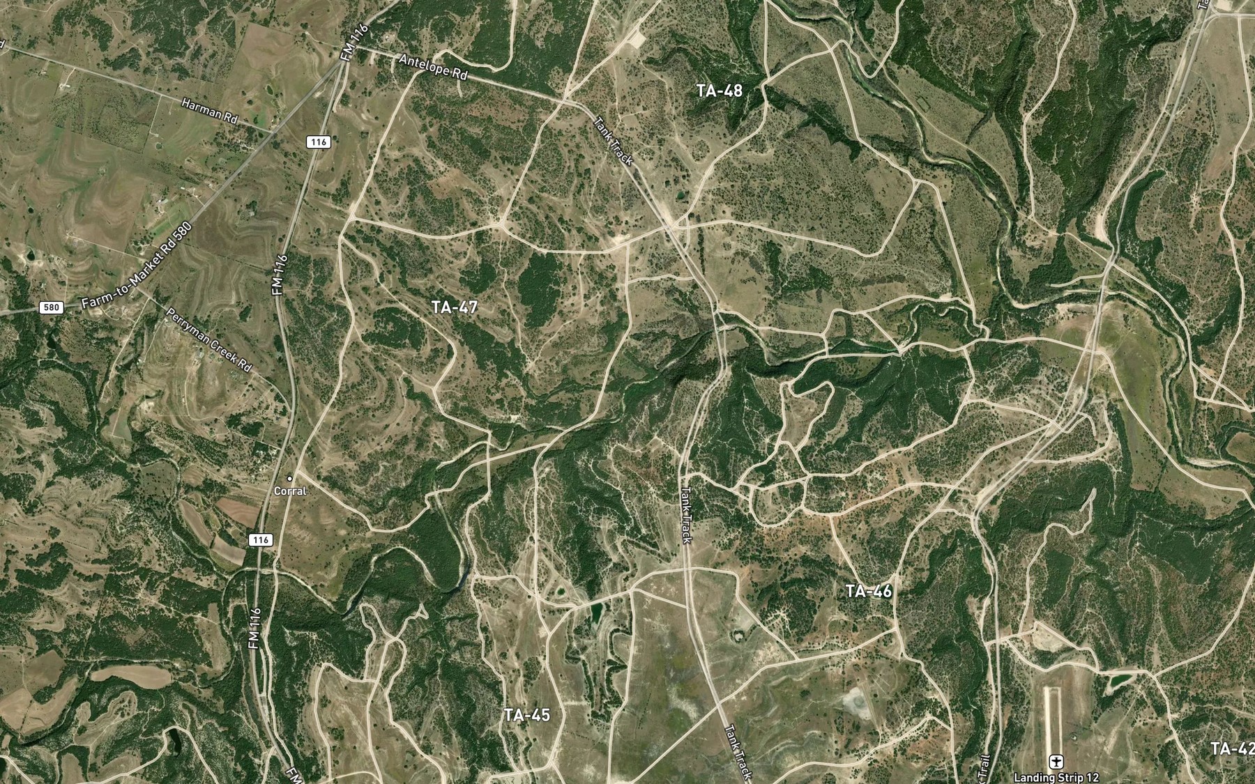Satellite map of the Buttermilk Creek