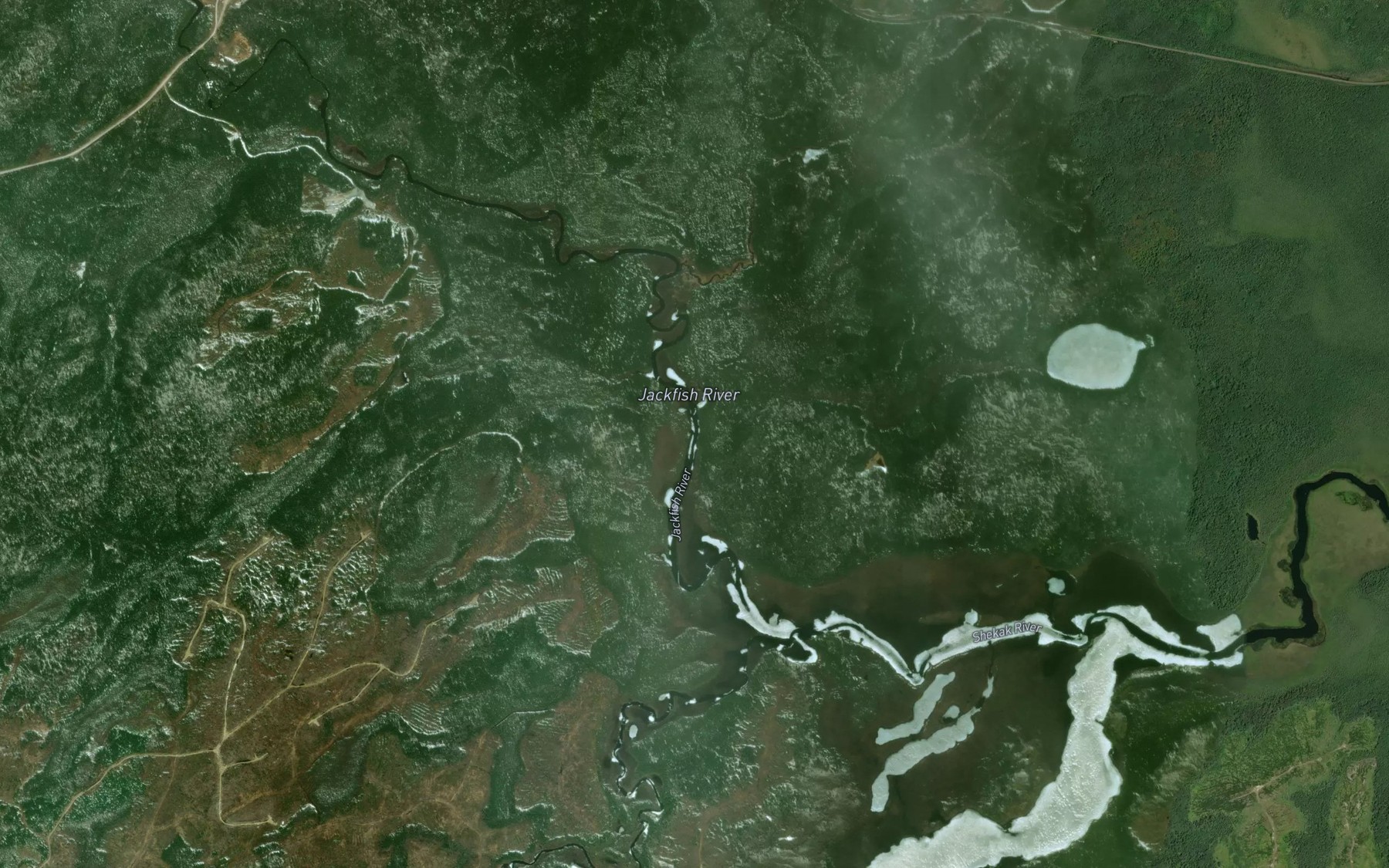 Satellite map of the Harstone Creek