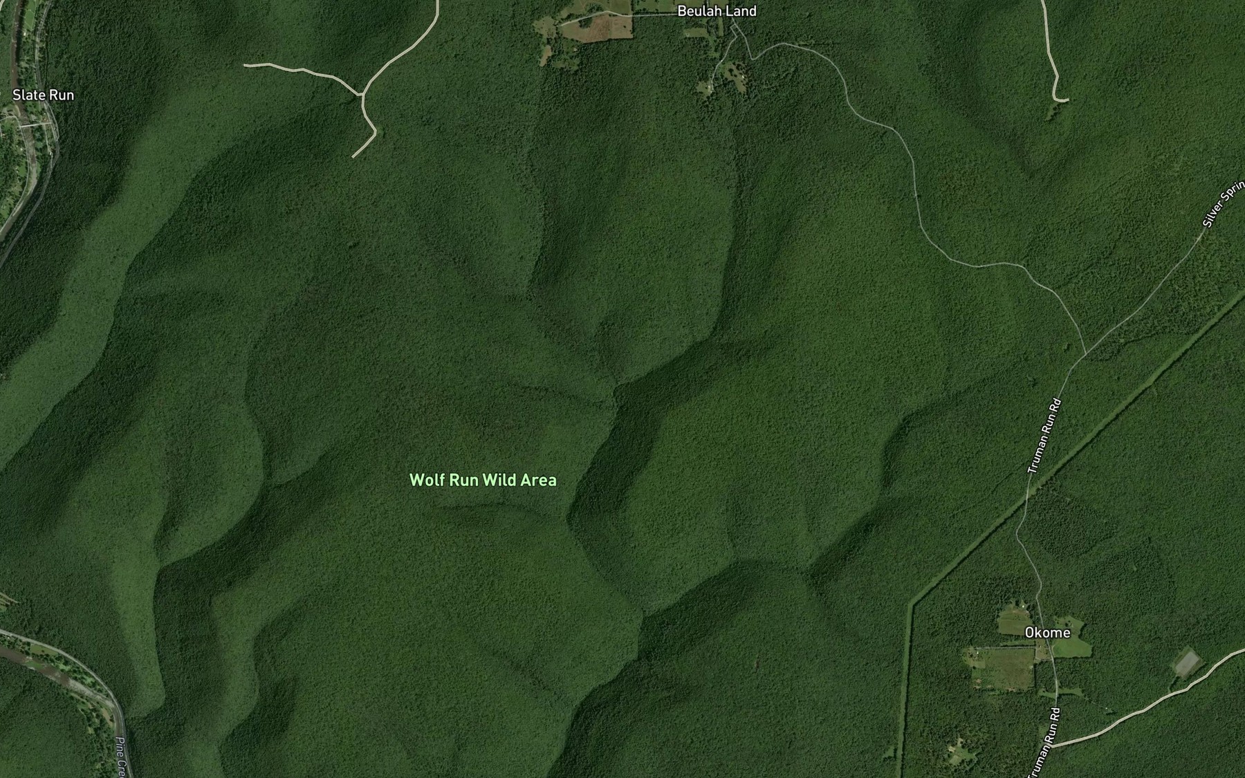 Satellite map of the Left Fork Mill Run
