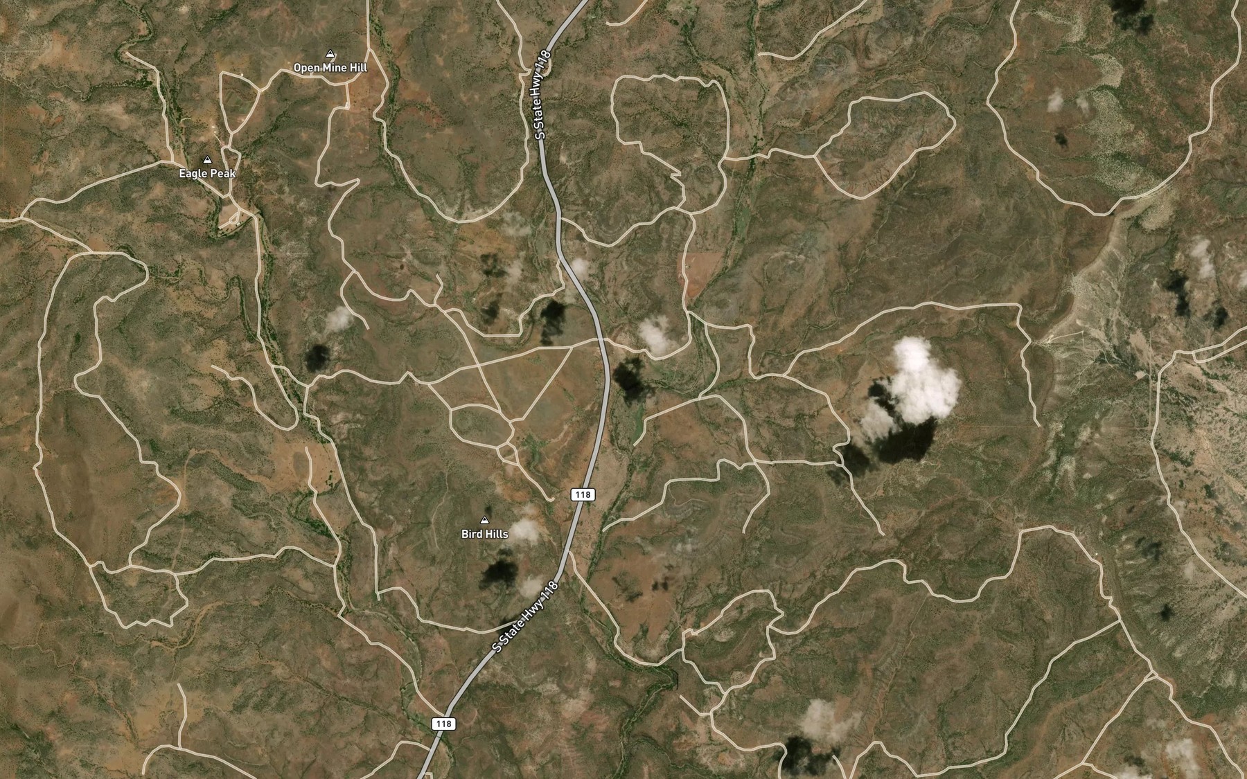 Satellite map of the Bird Creek