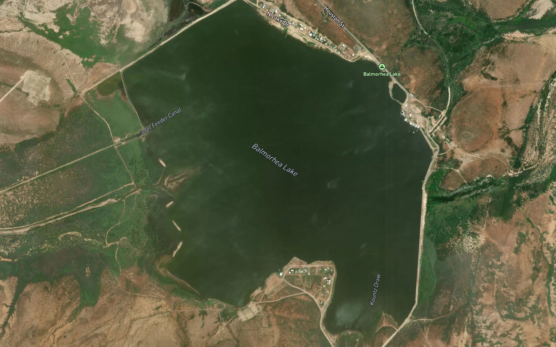 Satellite map of the Balmorhea Lake