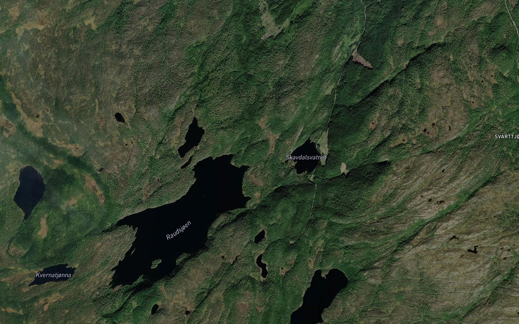Satellite map of the Raudsjobekken