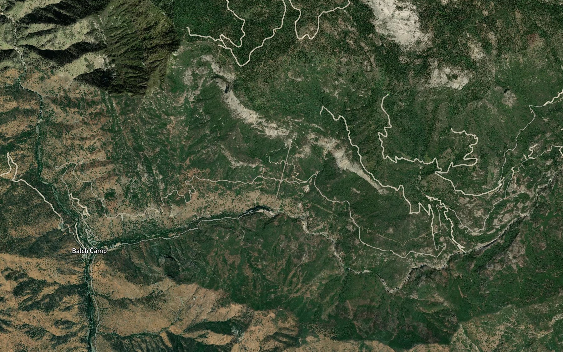 Satellite map of the Balch Penstock