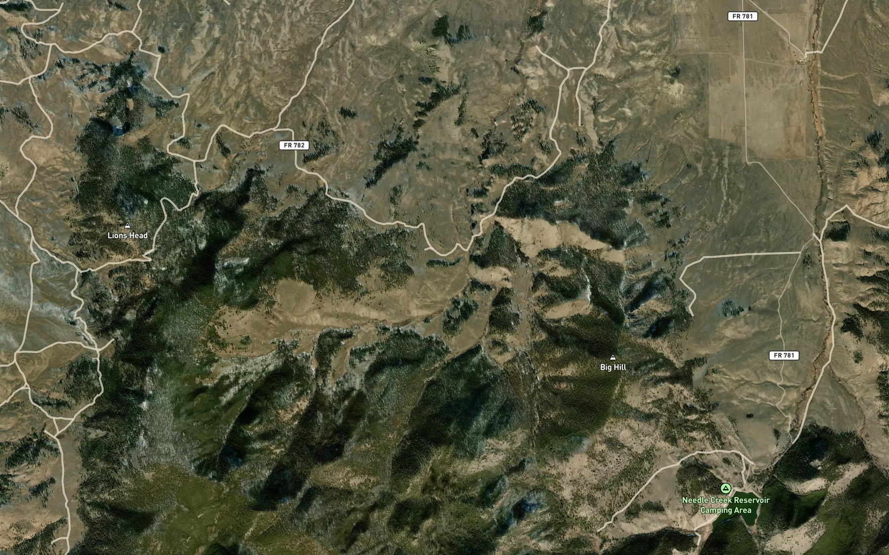 Satellite map of the Middle Barret Creek