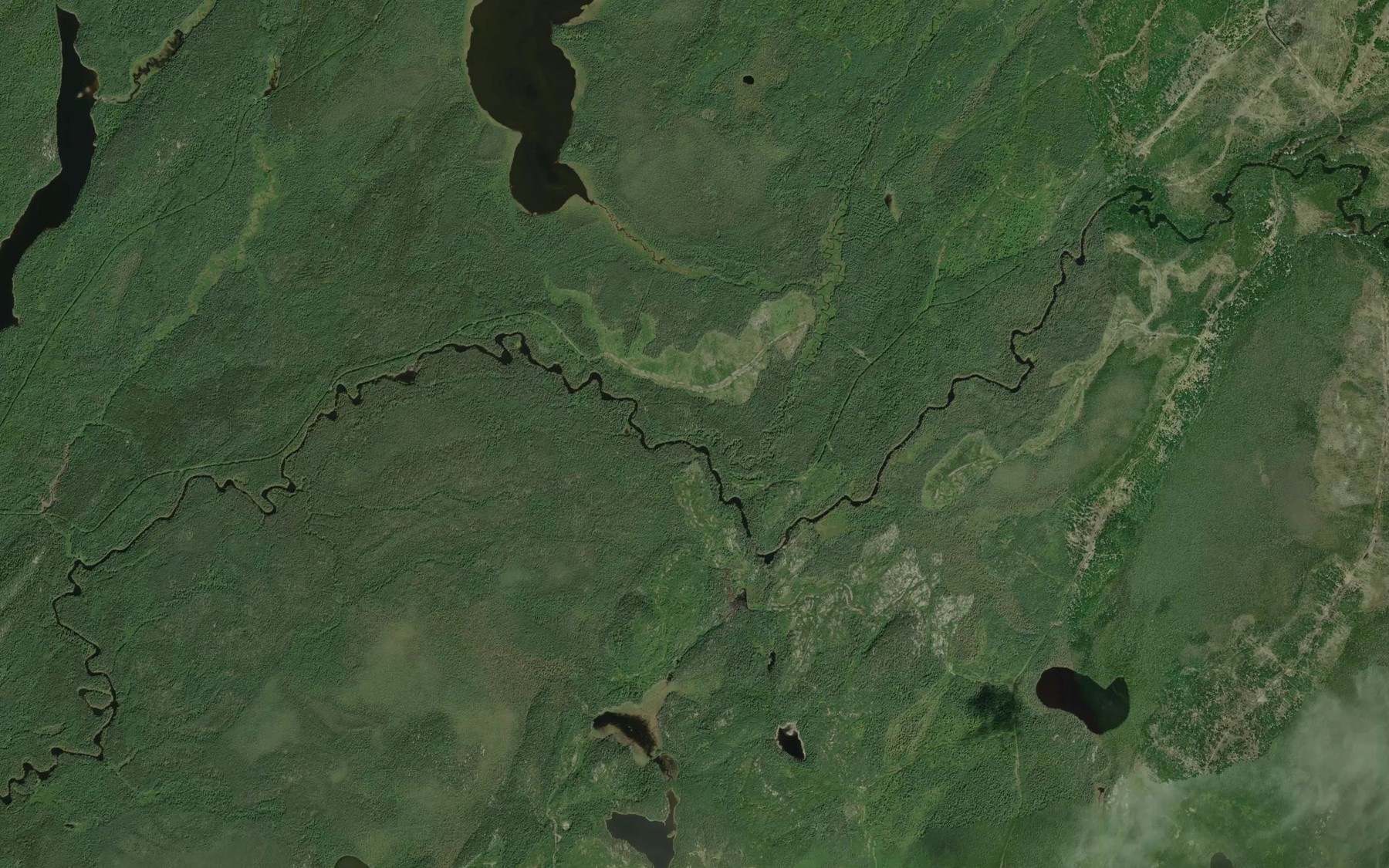 Satellite map of the Sheila Creek