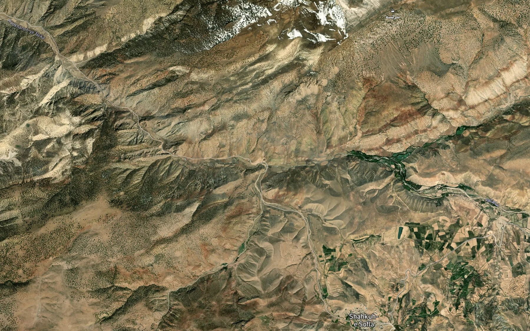 Satellite map of the Rudkhaneh-ye Rudbar Daleh