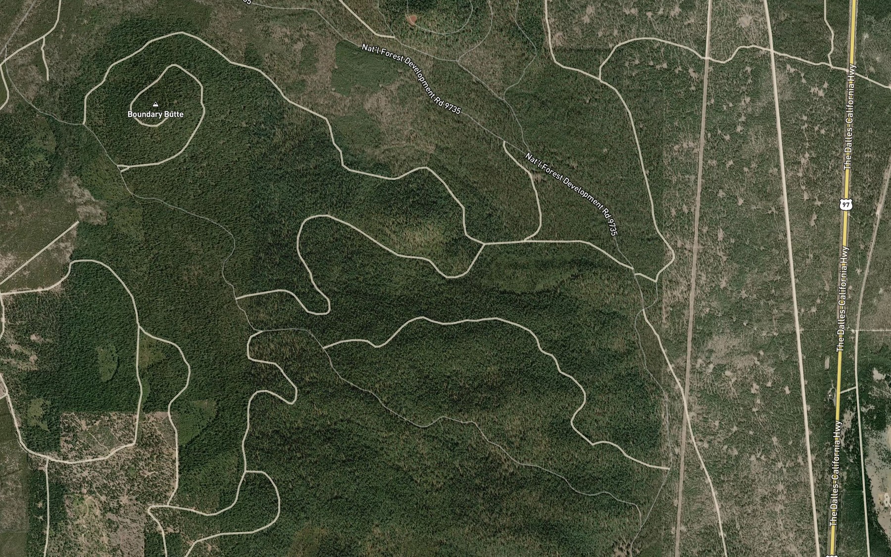 Satellite map of the Egan Springs