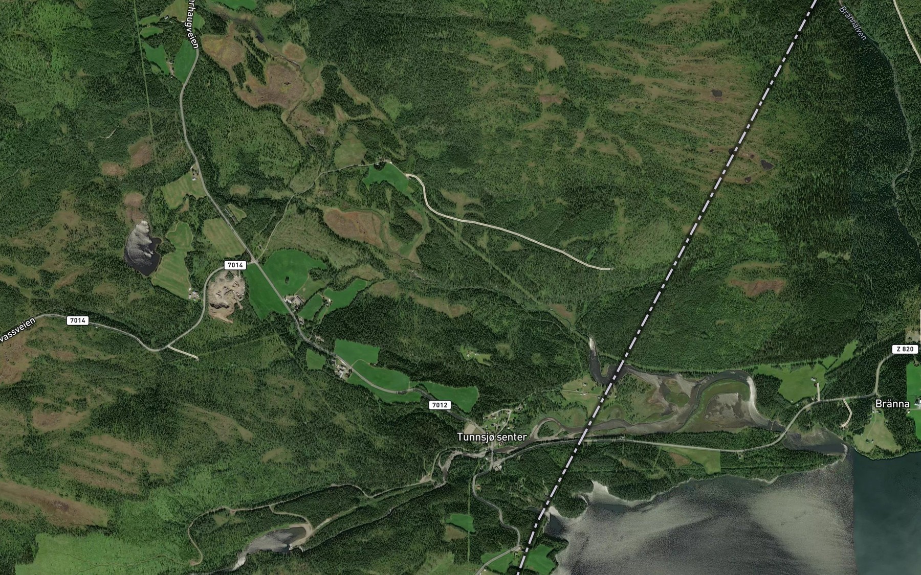Satellite map of the Tunnsjobekken