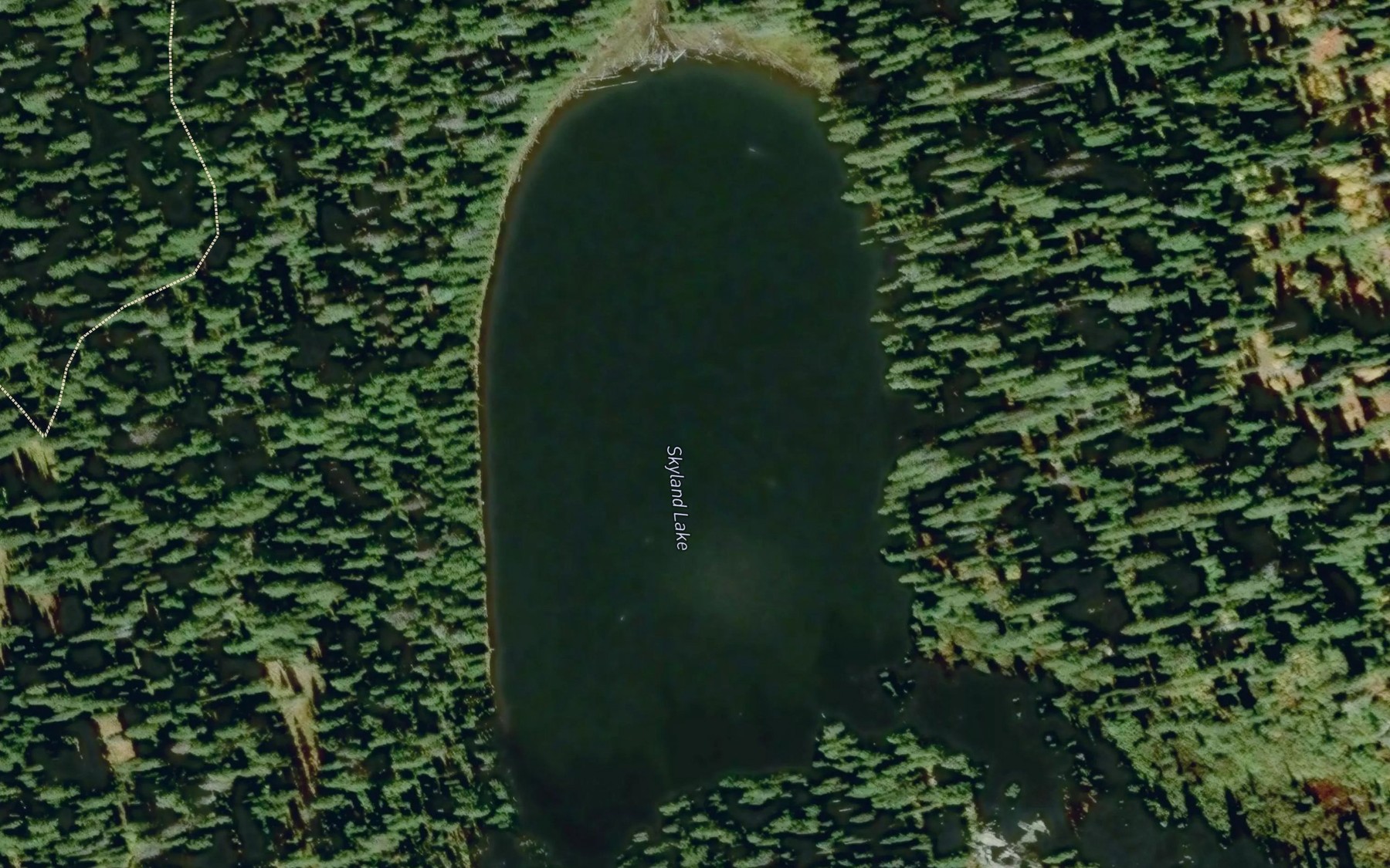 Satellite map of the Skyland Lake