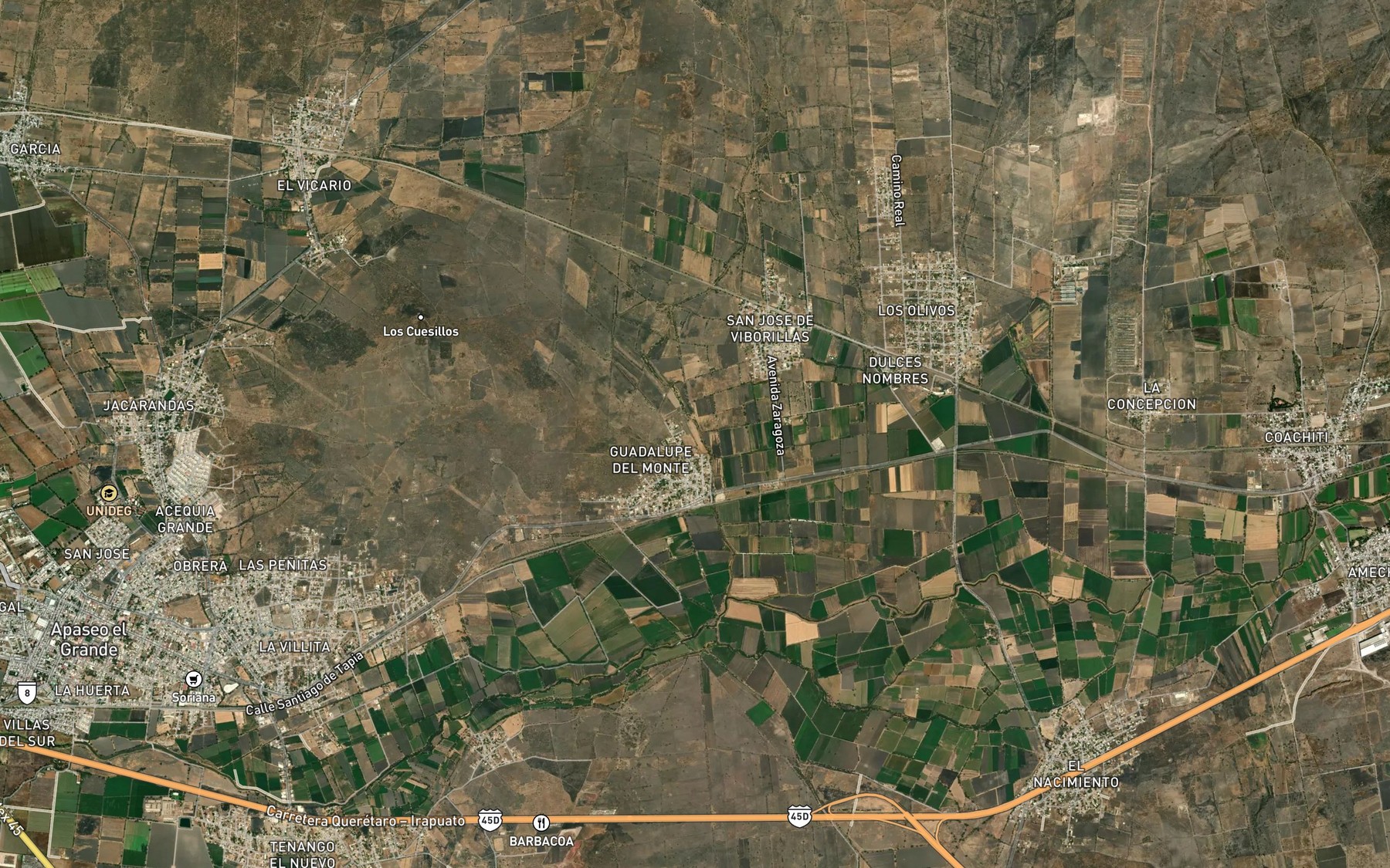 Satellite map of the Las Pulgas