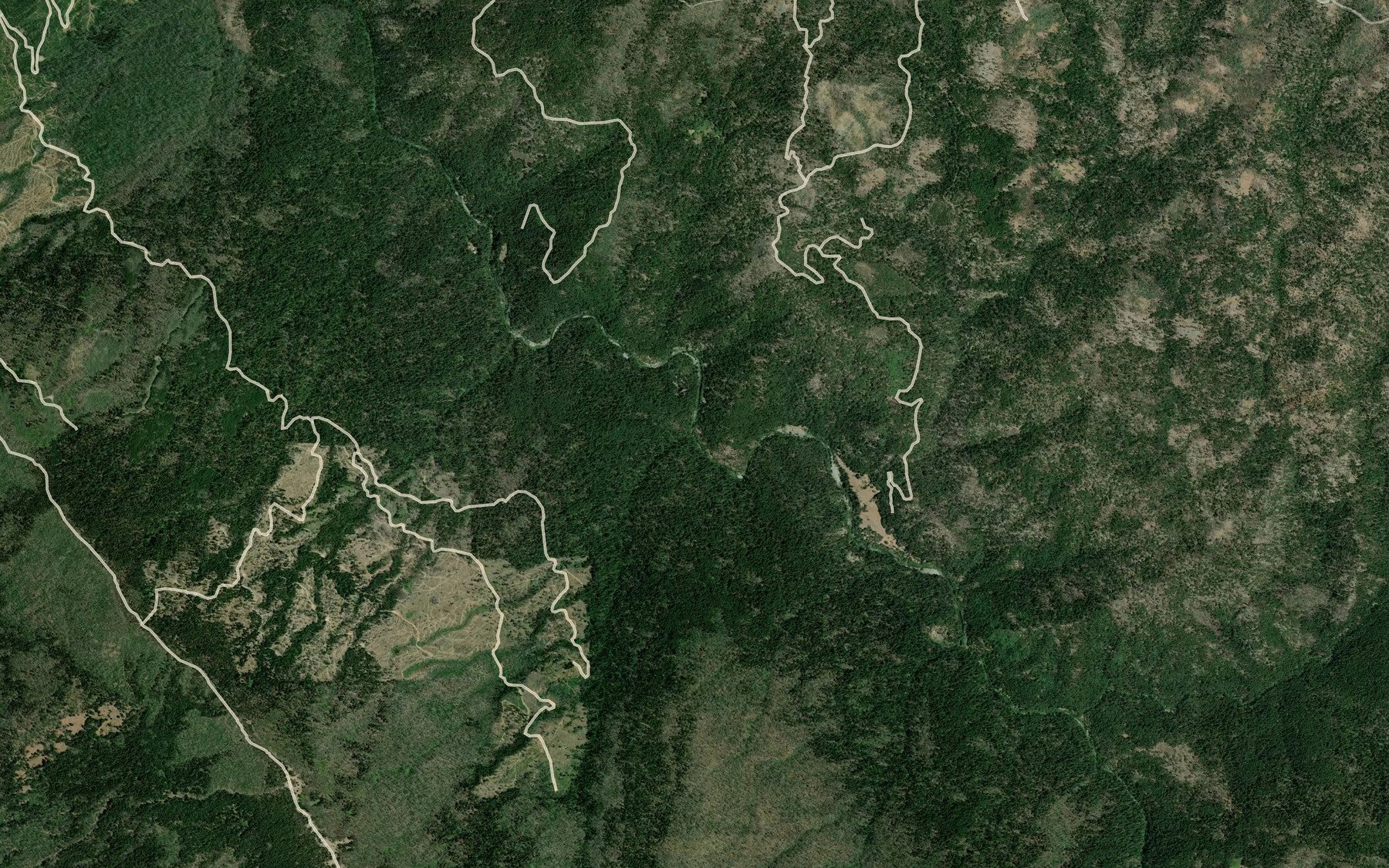 Satellite map of the Cable Creek