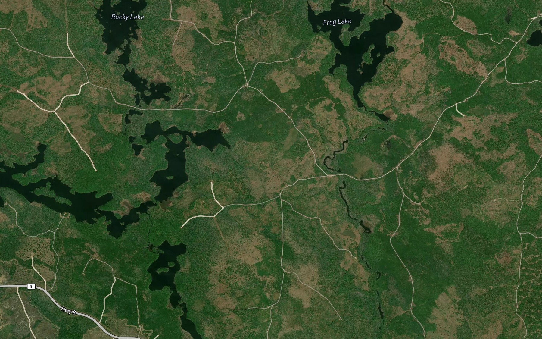 Satellite map of the Thomas Cove