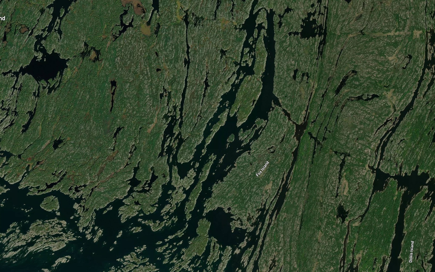 Satellite map of the Fox Bay