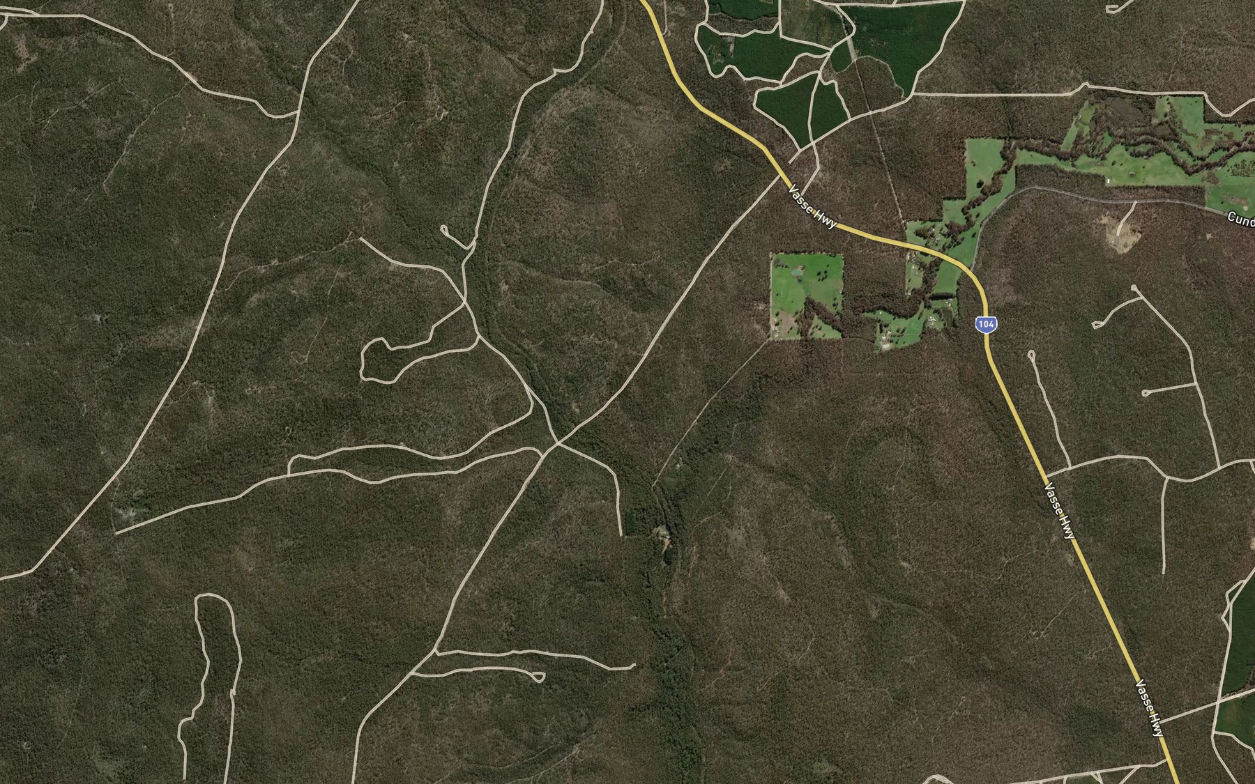 Satellite map of the Harrington Brook