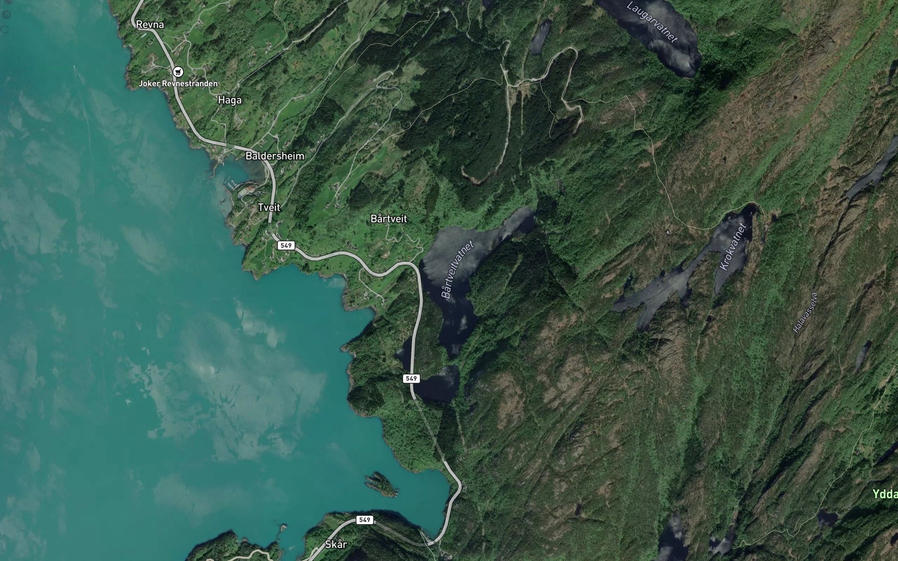 Satellite map of the Bartveitvatnet