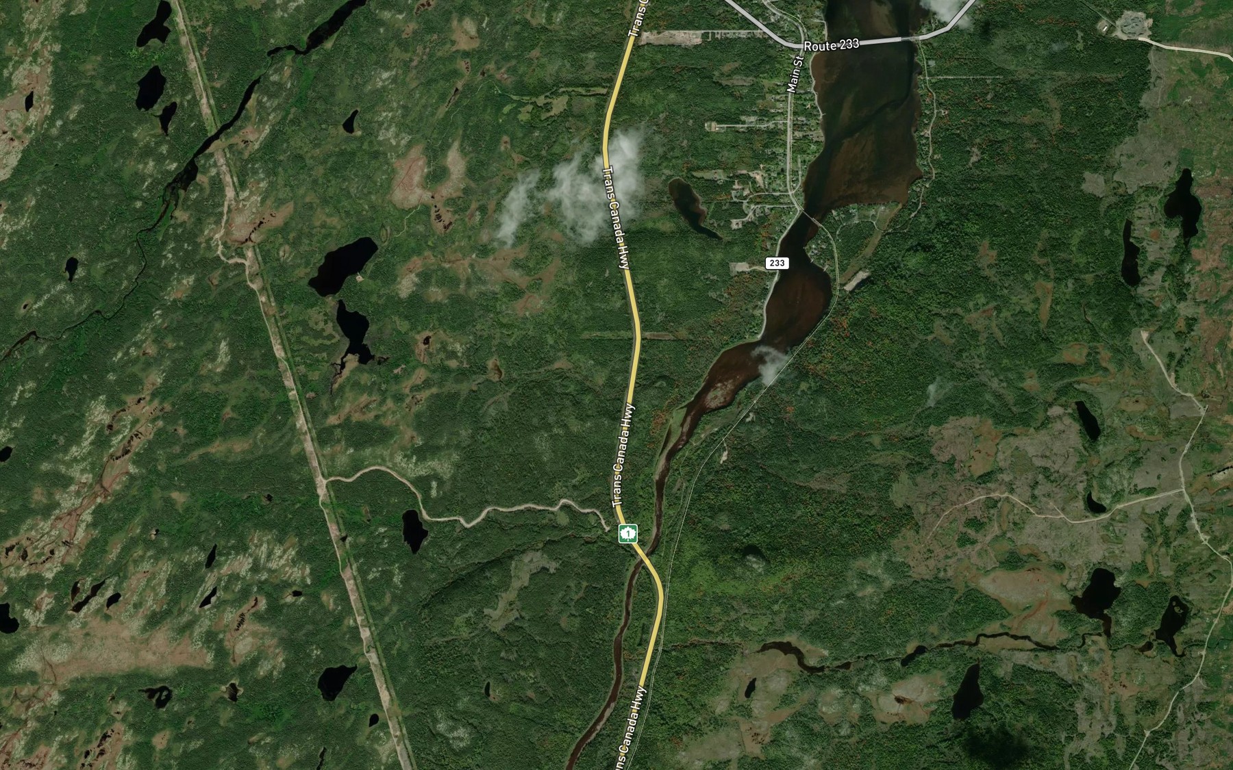 Satellite map of the Baggs Brook