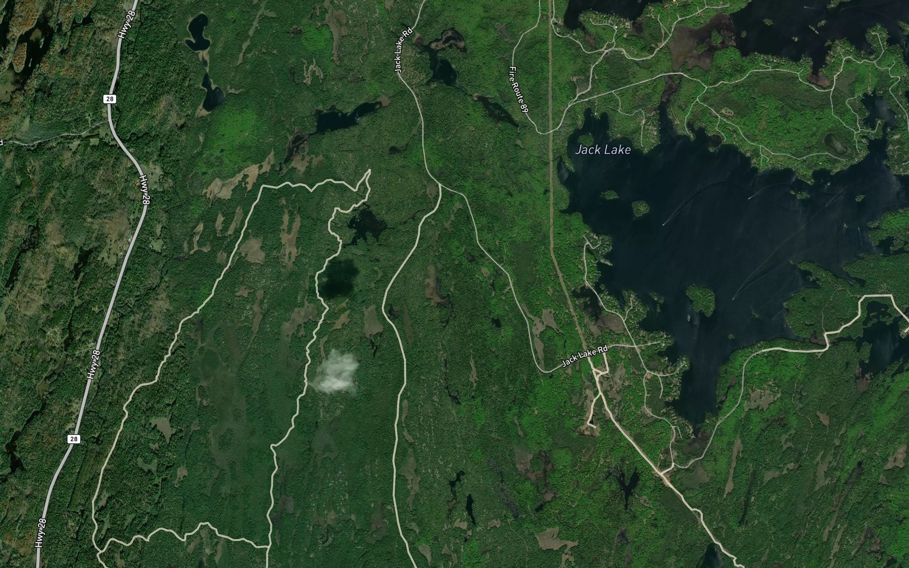 Satellite map of the Sharpe Bay