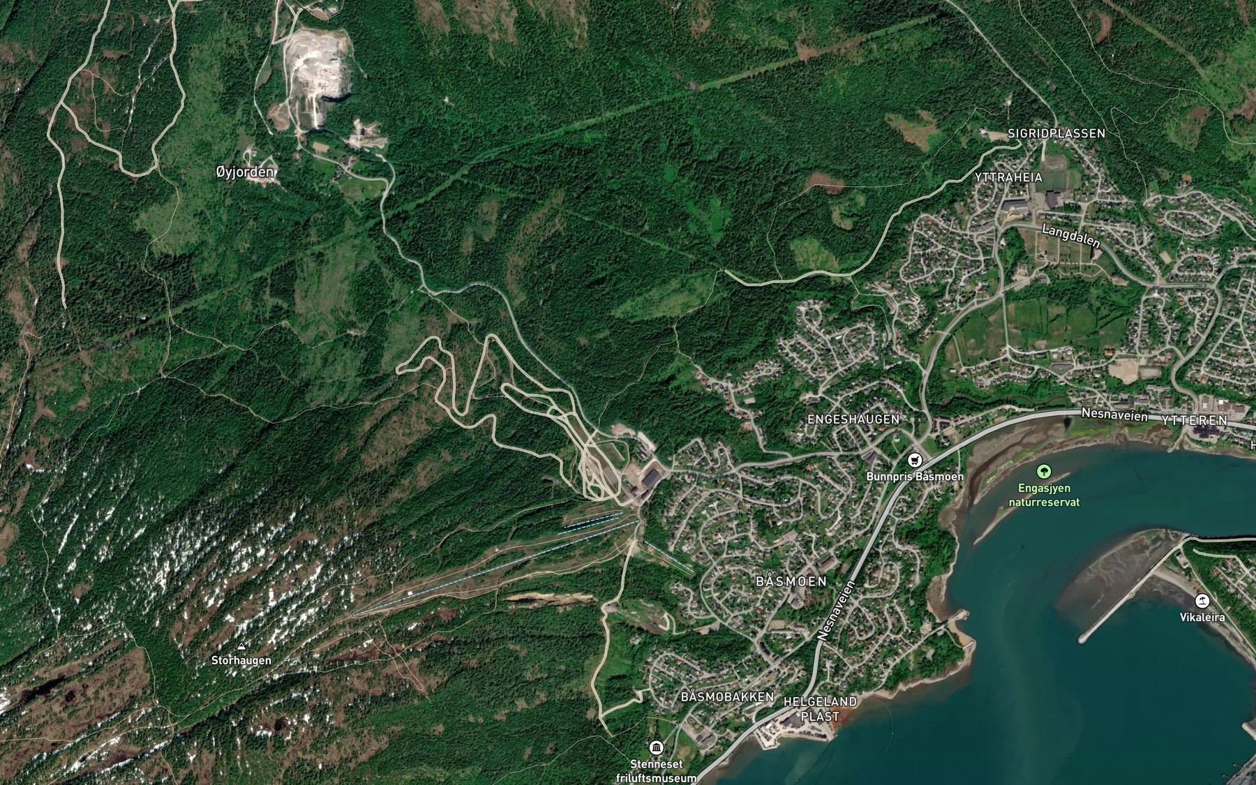 Satellite map of the Hestdalsbekken