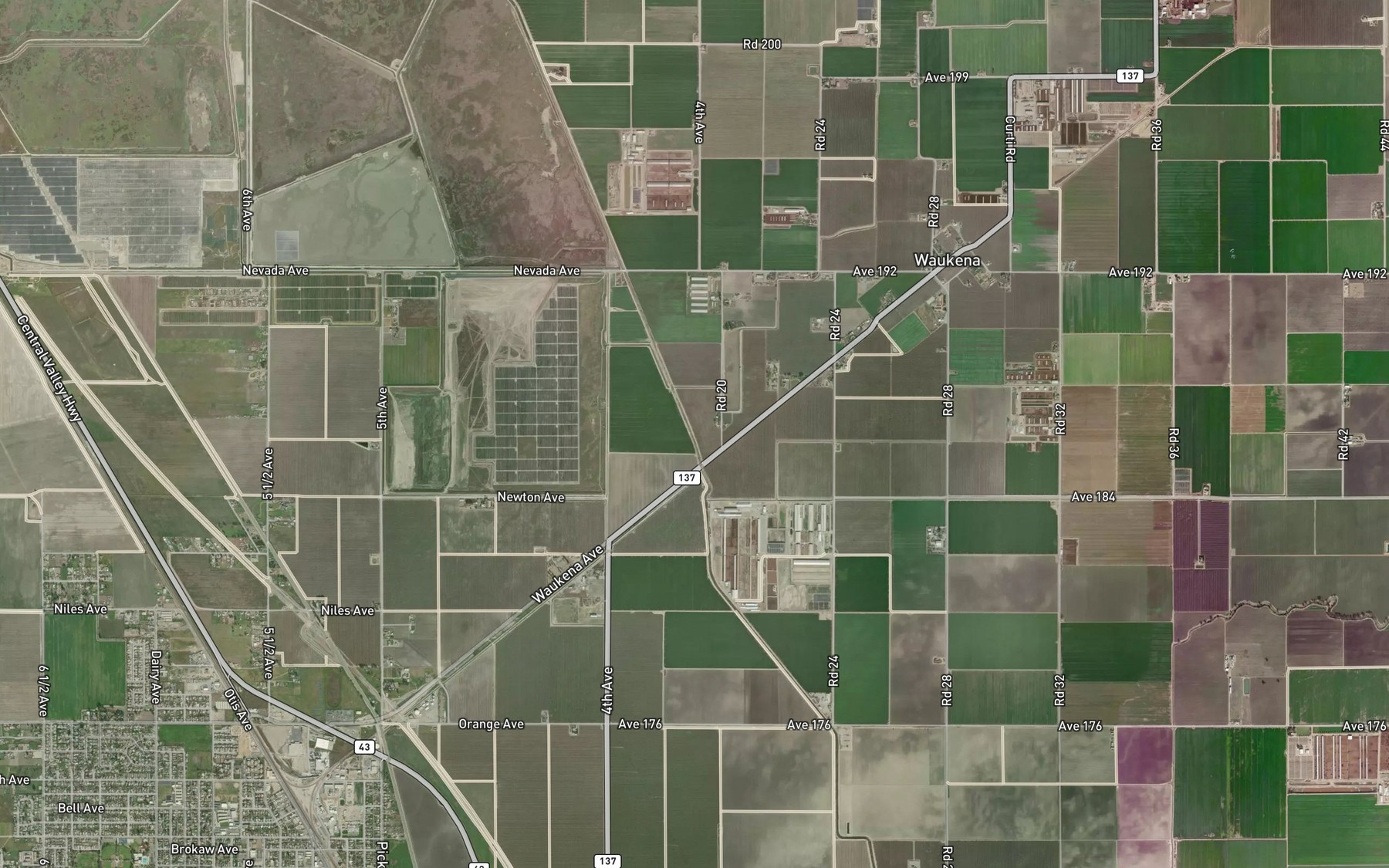Satellite map of the Cameron Creek