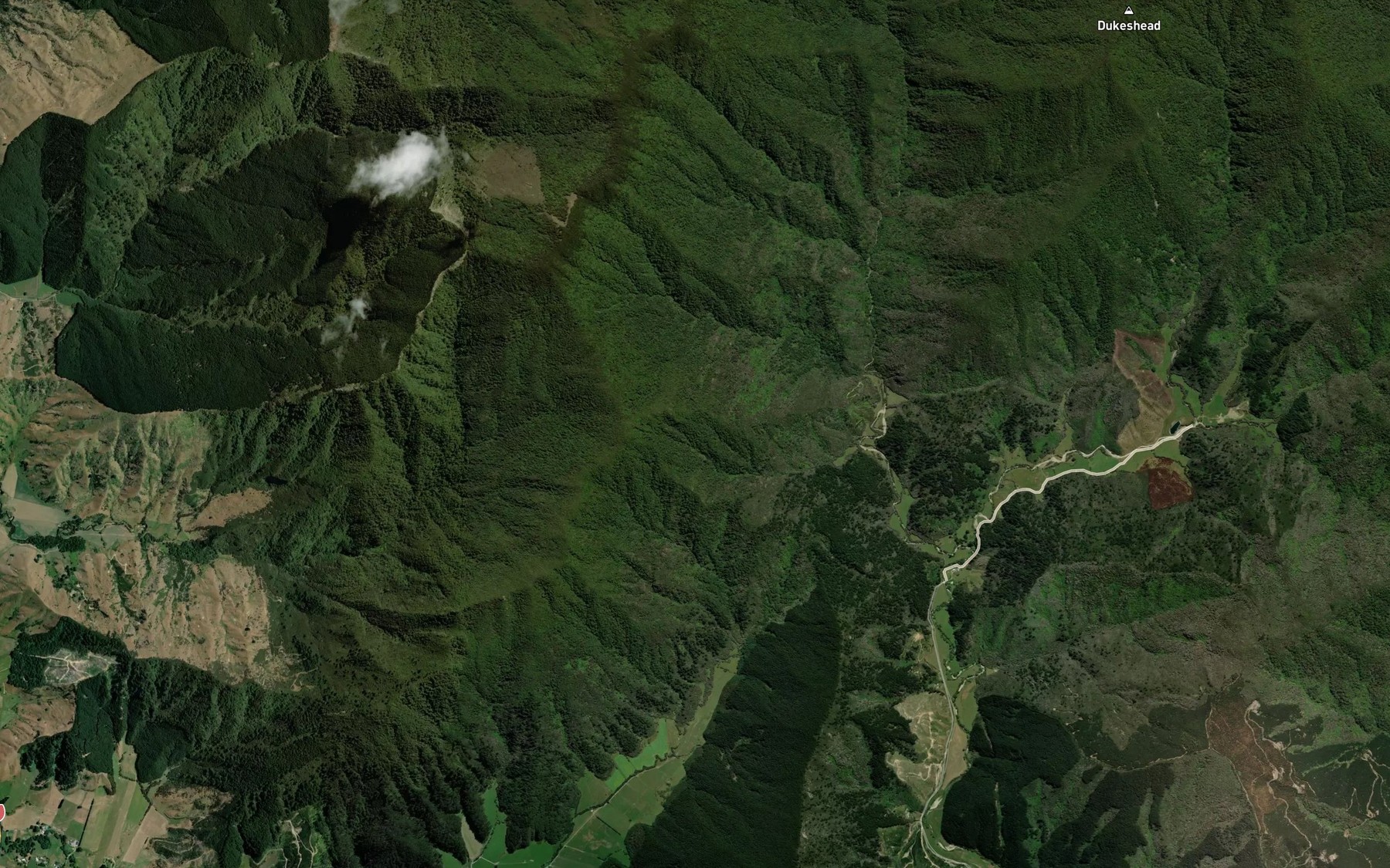 Satellite map of the Tawa Stream