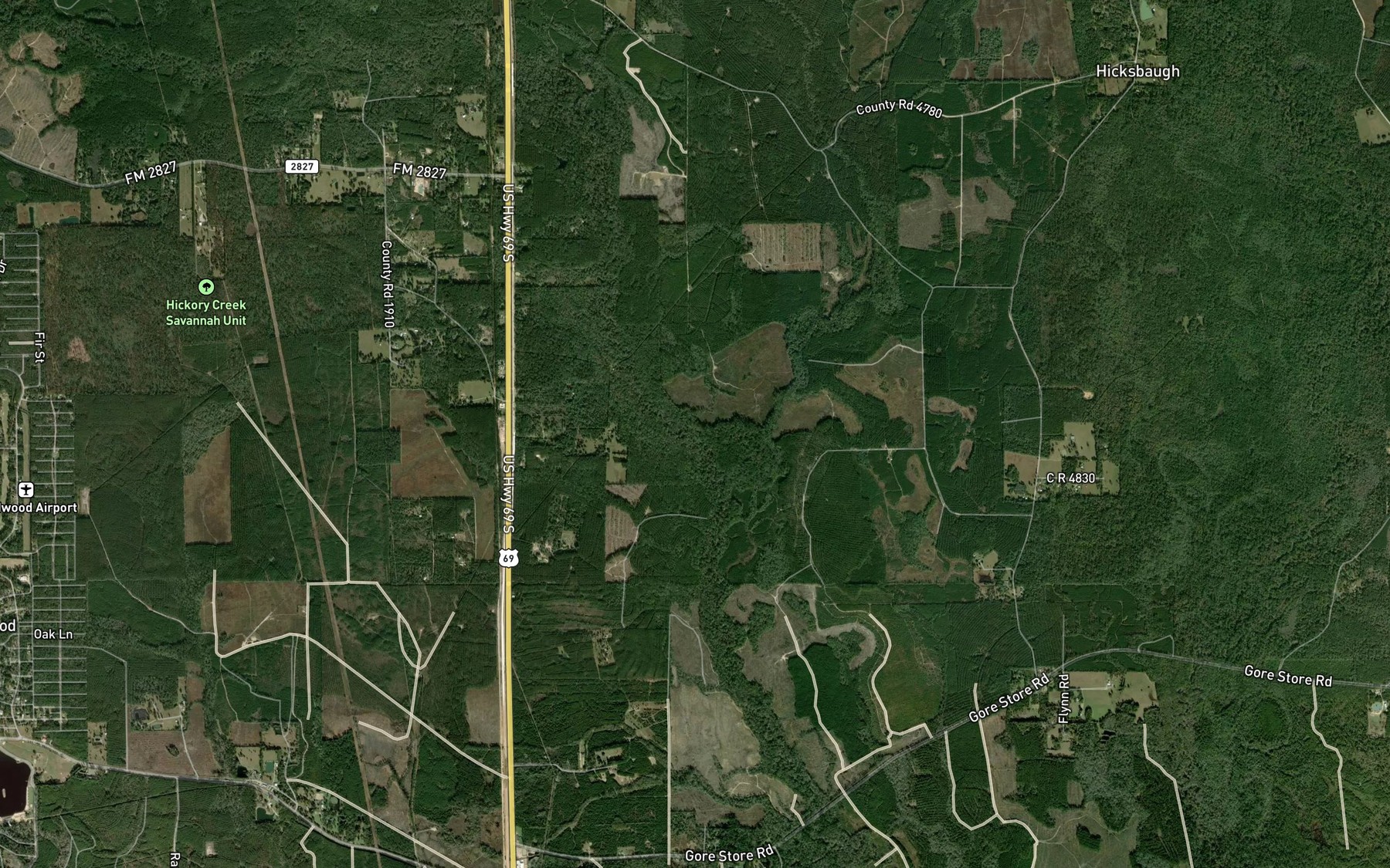 Satellite map of the Black Creek