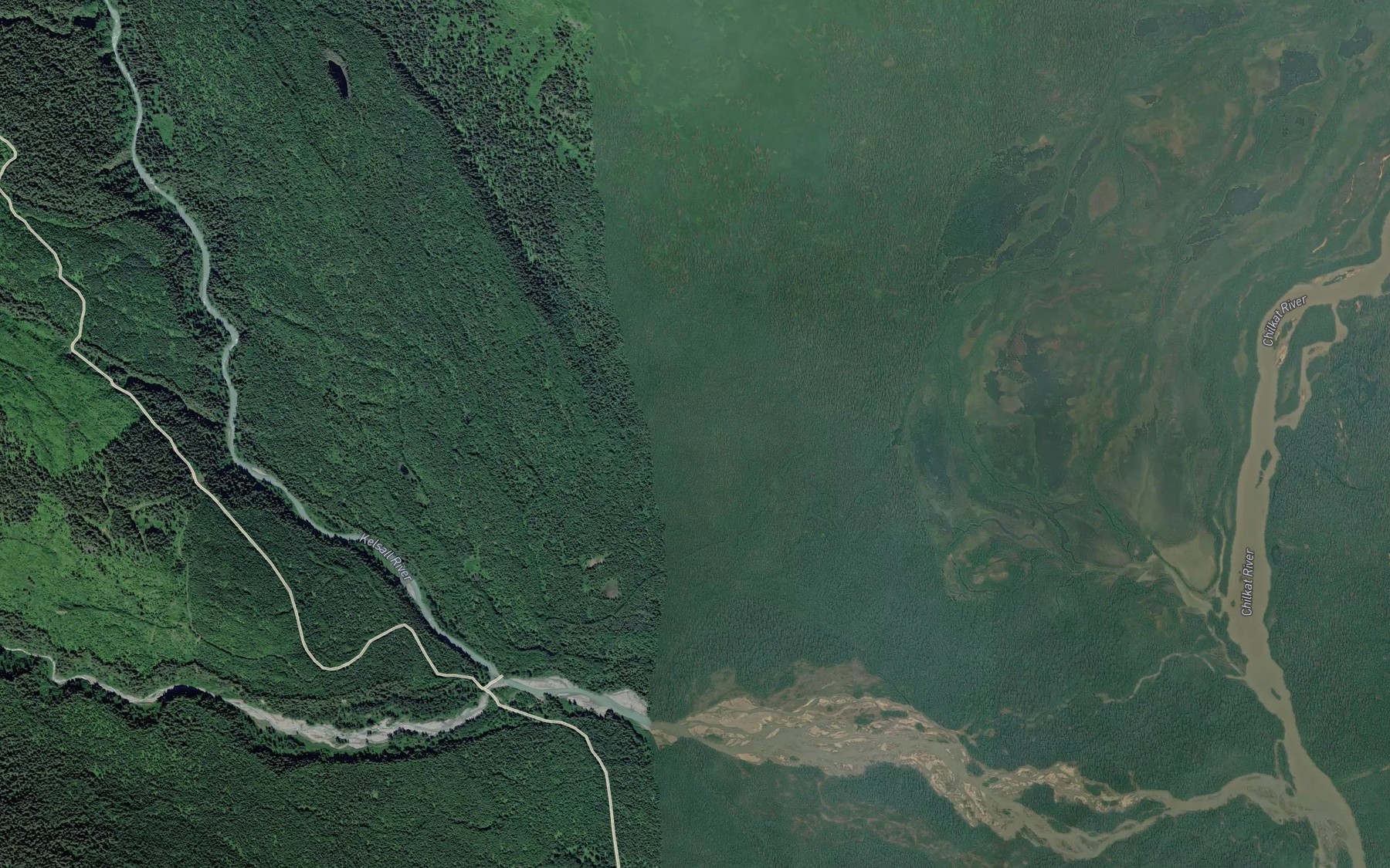 Satellite map of the Nataga Creek