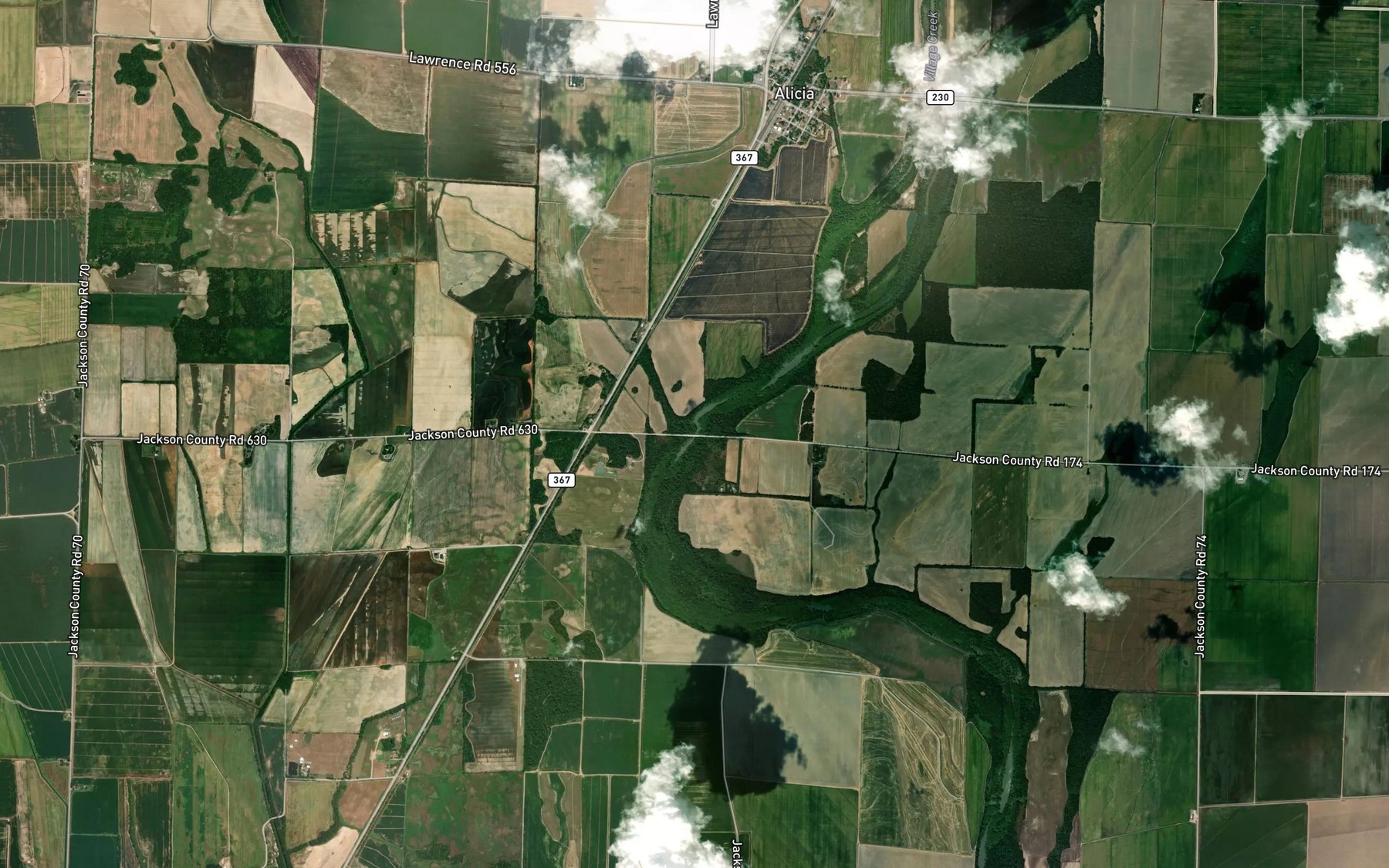 Satellite map of the Willow Creek