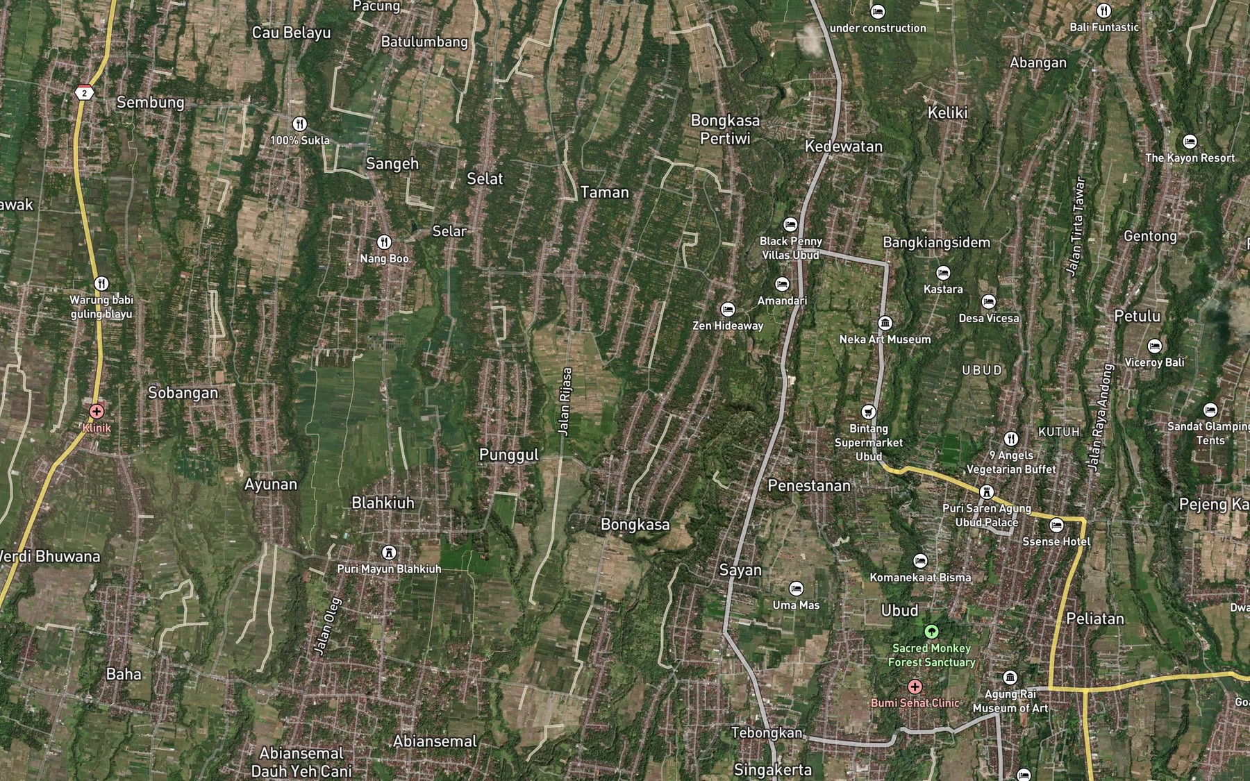 Satellite map of the Tukad Medin