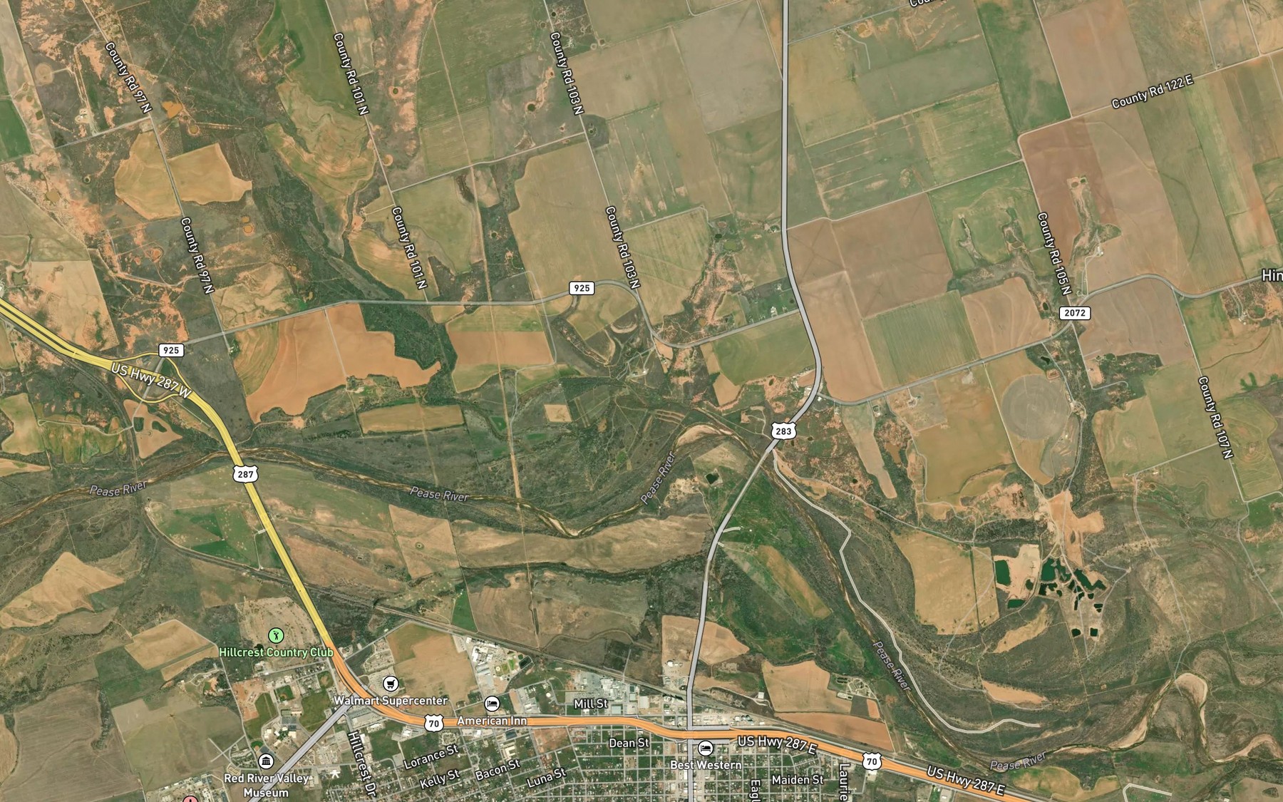 Satellite map of the Wildcat Creek