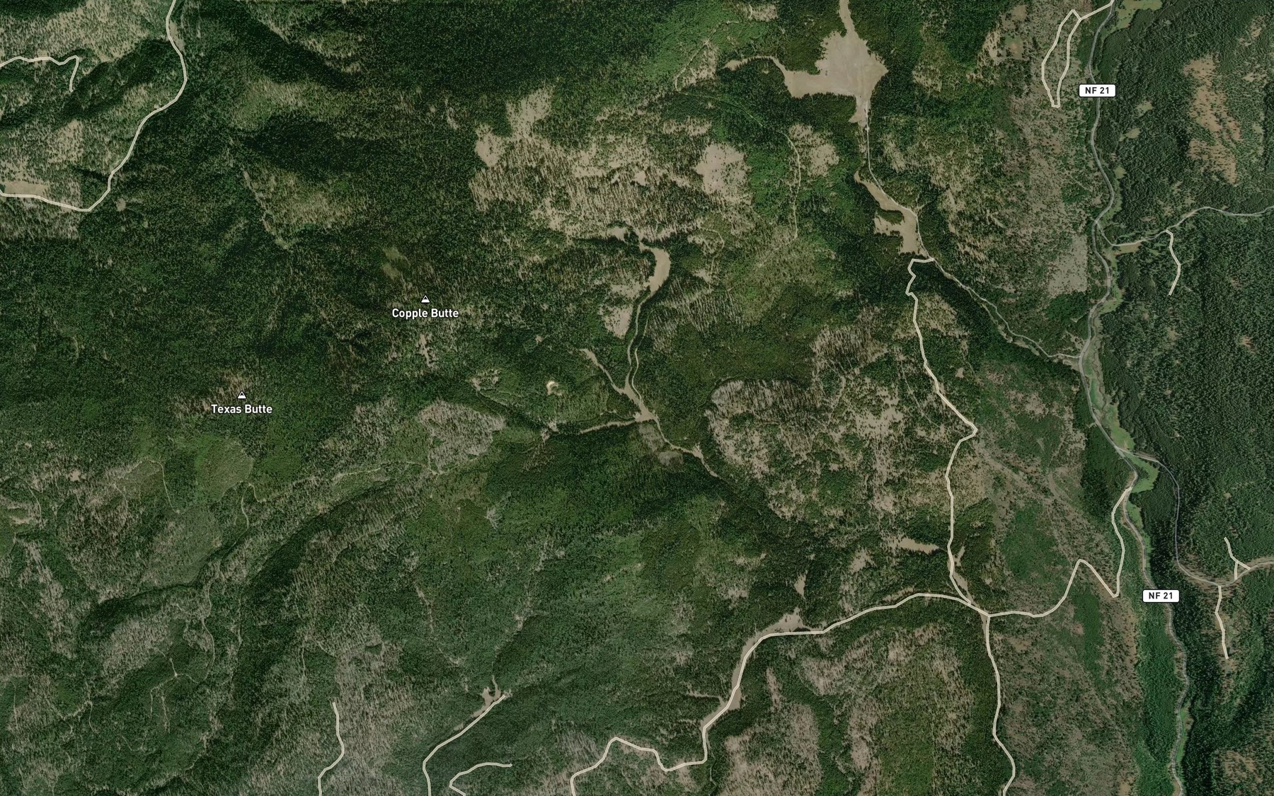 Satellite map of the Hallock Spring