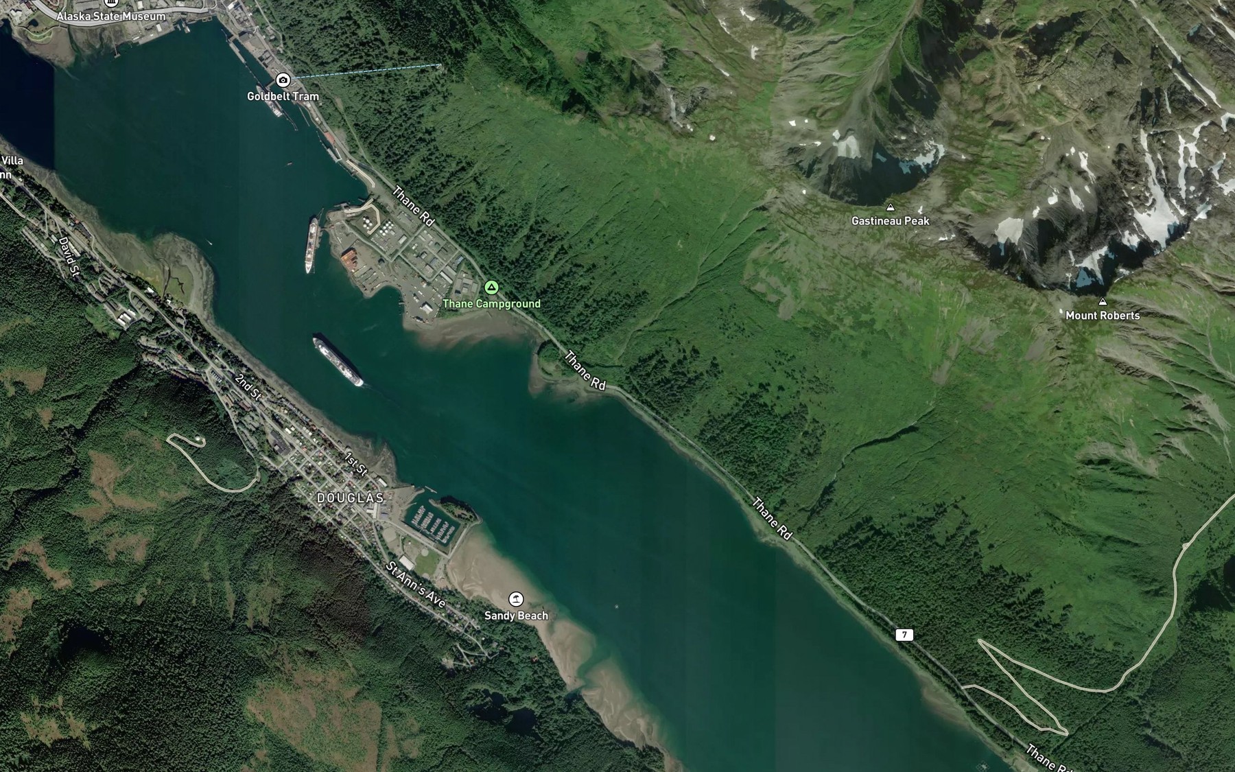Satellite map of the Snowslide Creek