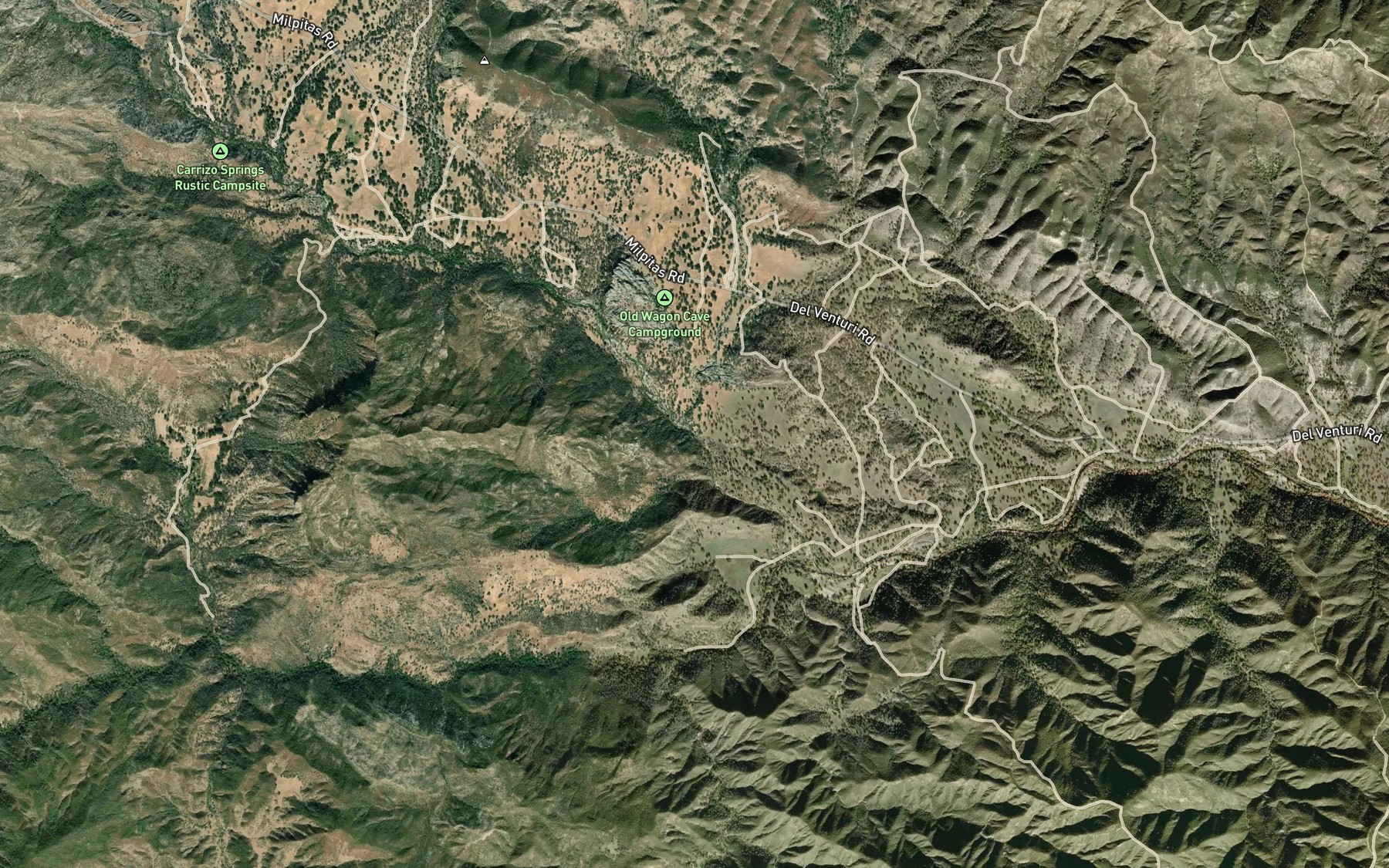 Satellite map of the Rattlesnake Creek