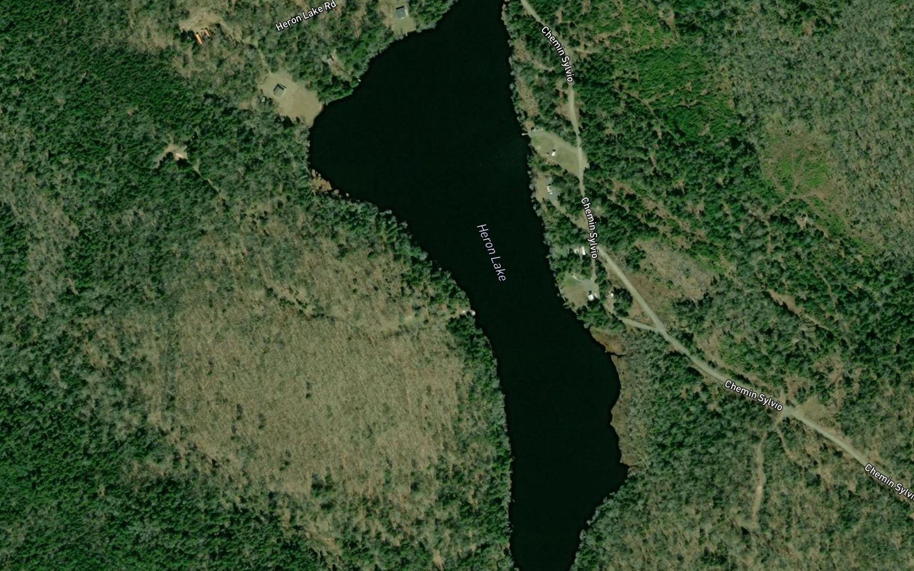Satellite map of the Heron Lake