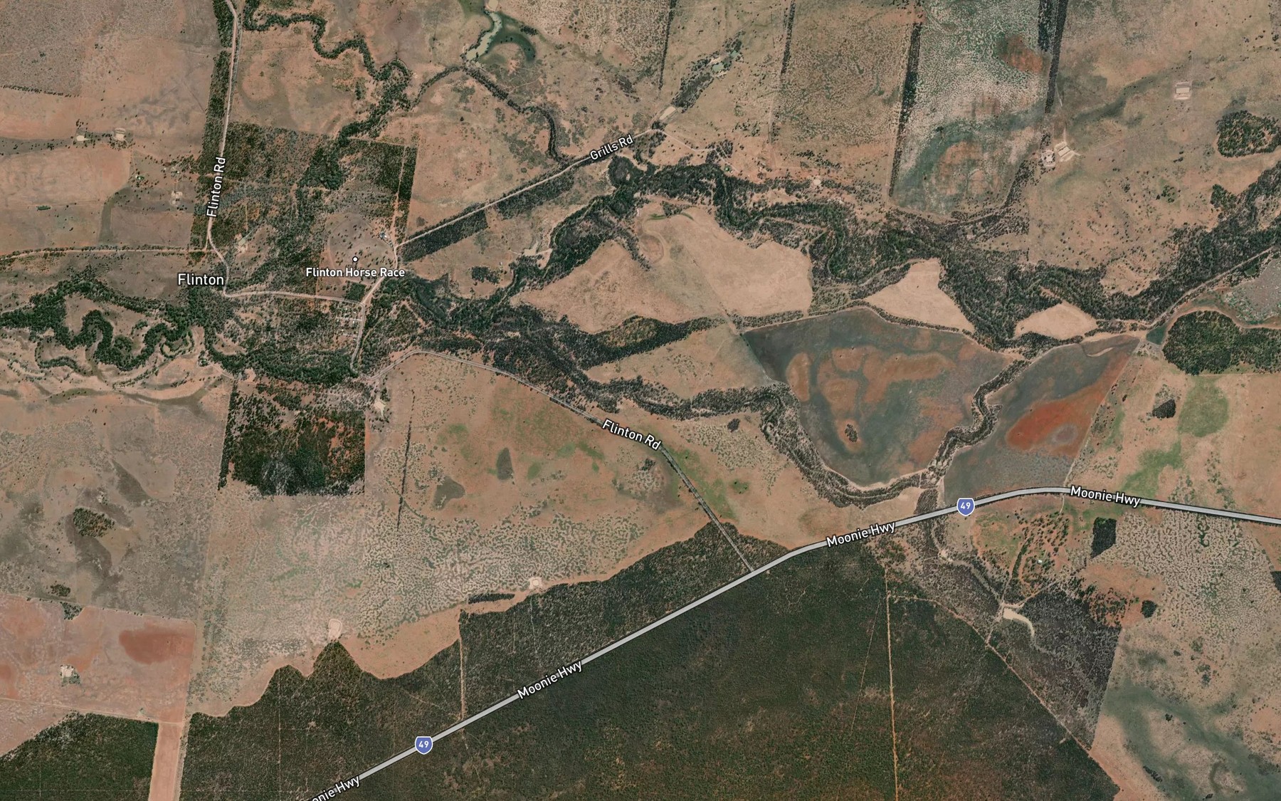 Satellite map of the Back Creek