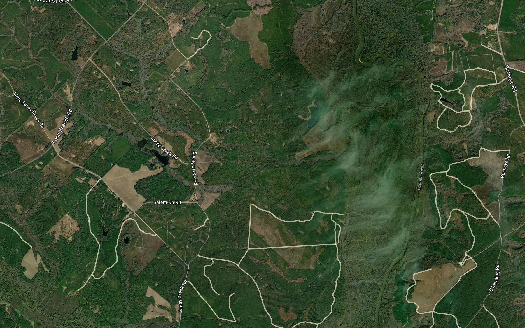 Satellite map of the Goose Creek