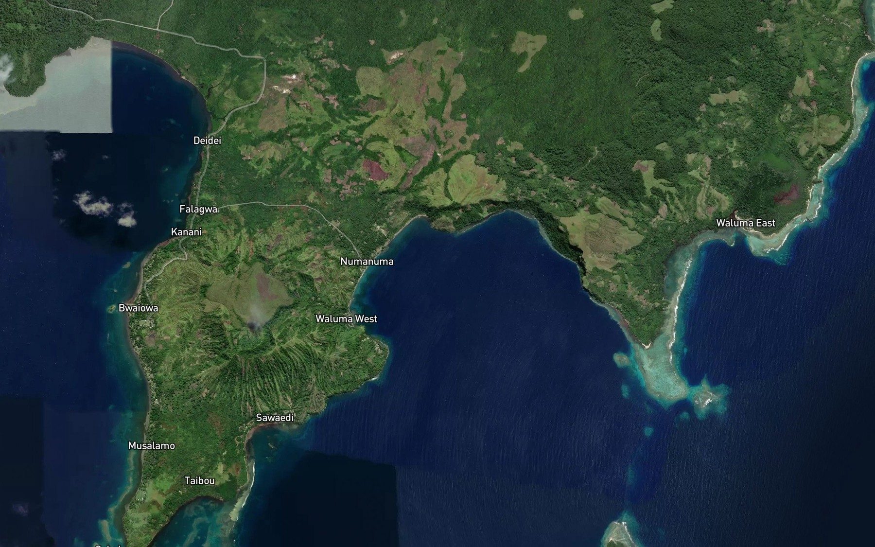 Satellite map of the Numanuma Bay